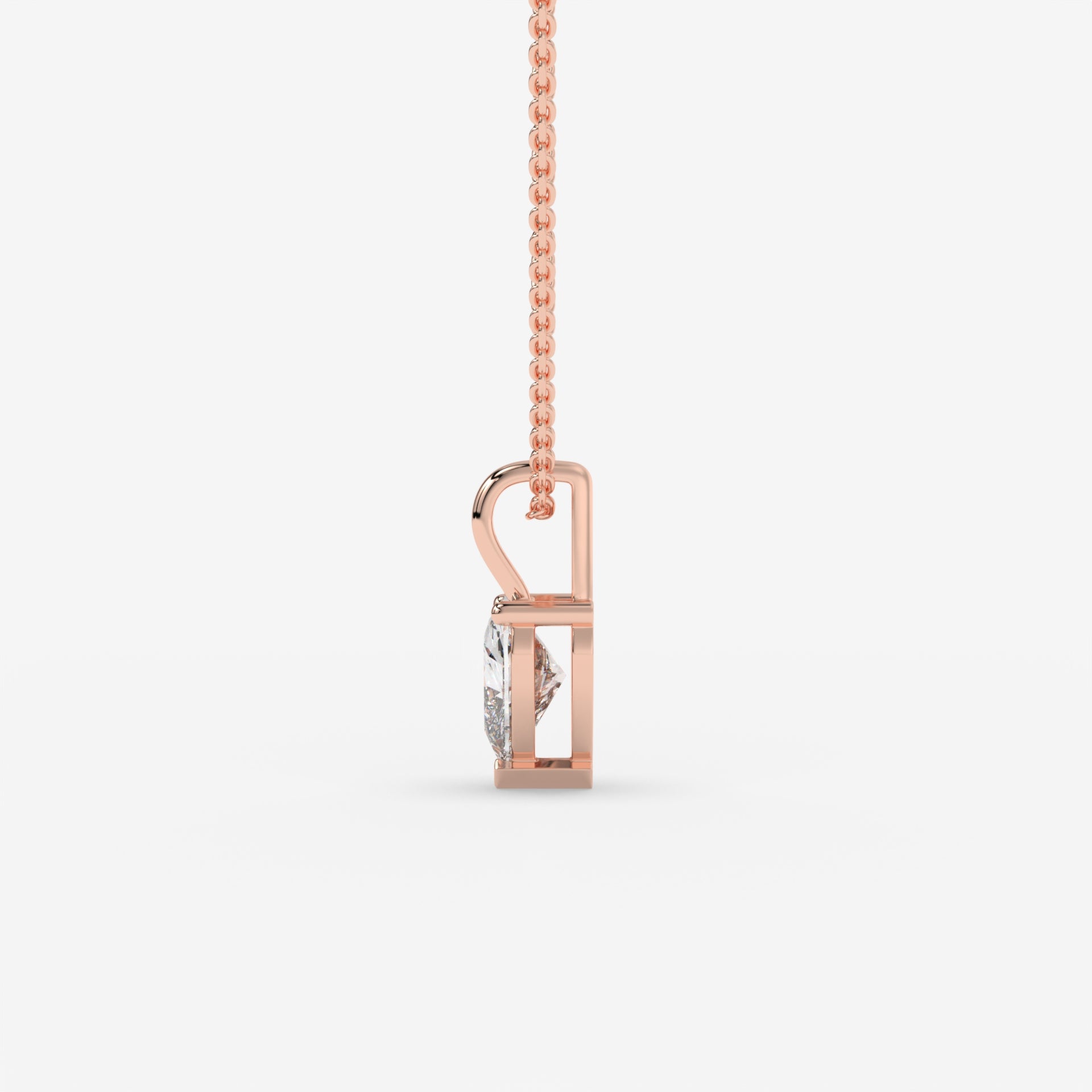 Heart-Shaped Diamond Pendant in Rose Gold