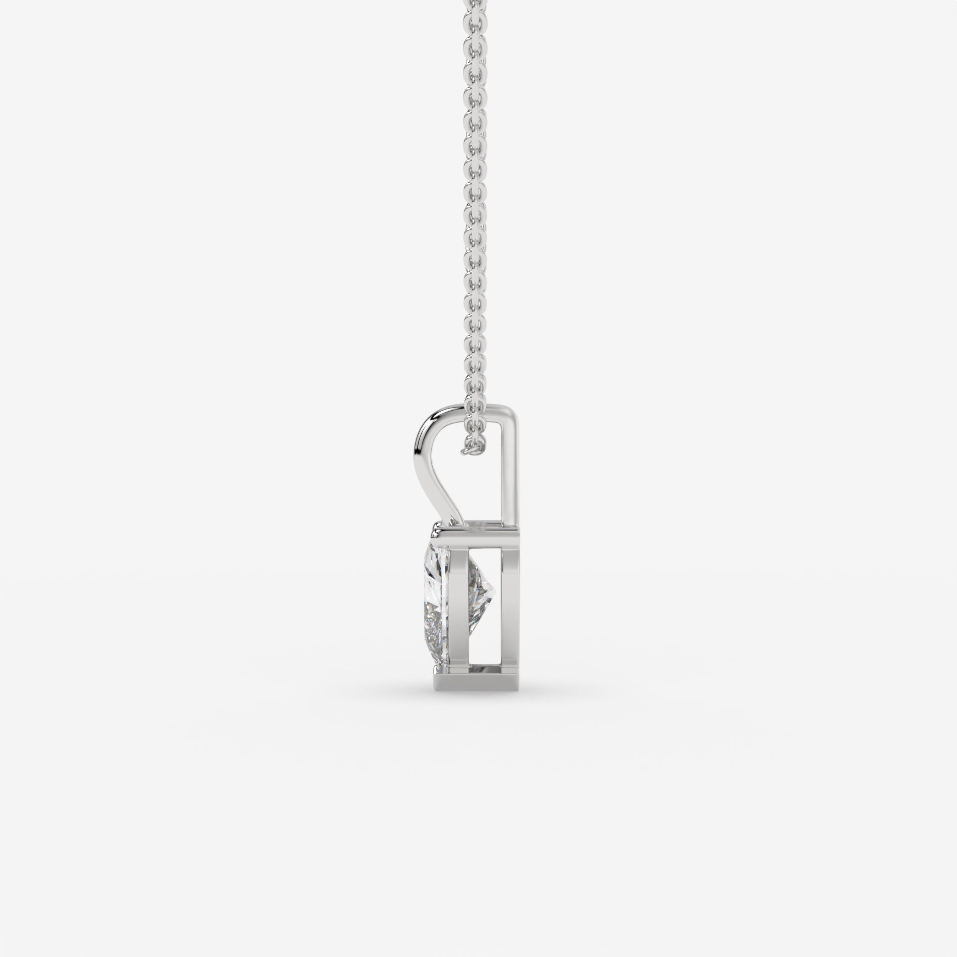 Heart-Shaped Diamond Pendant in White Gold