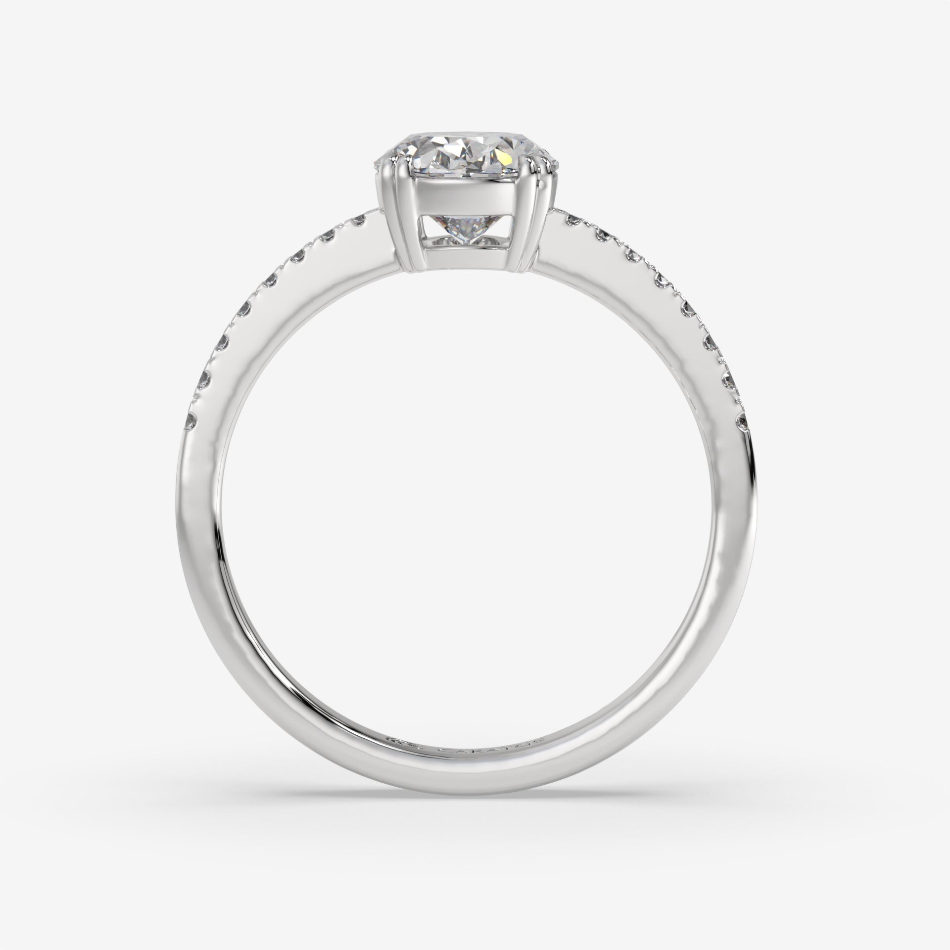 White Gold Oval-Cut Diamond Pavé Ring with Radiant Sparkle