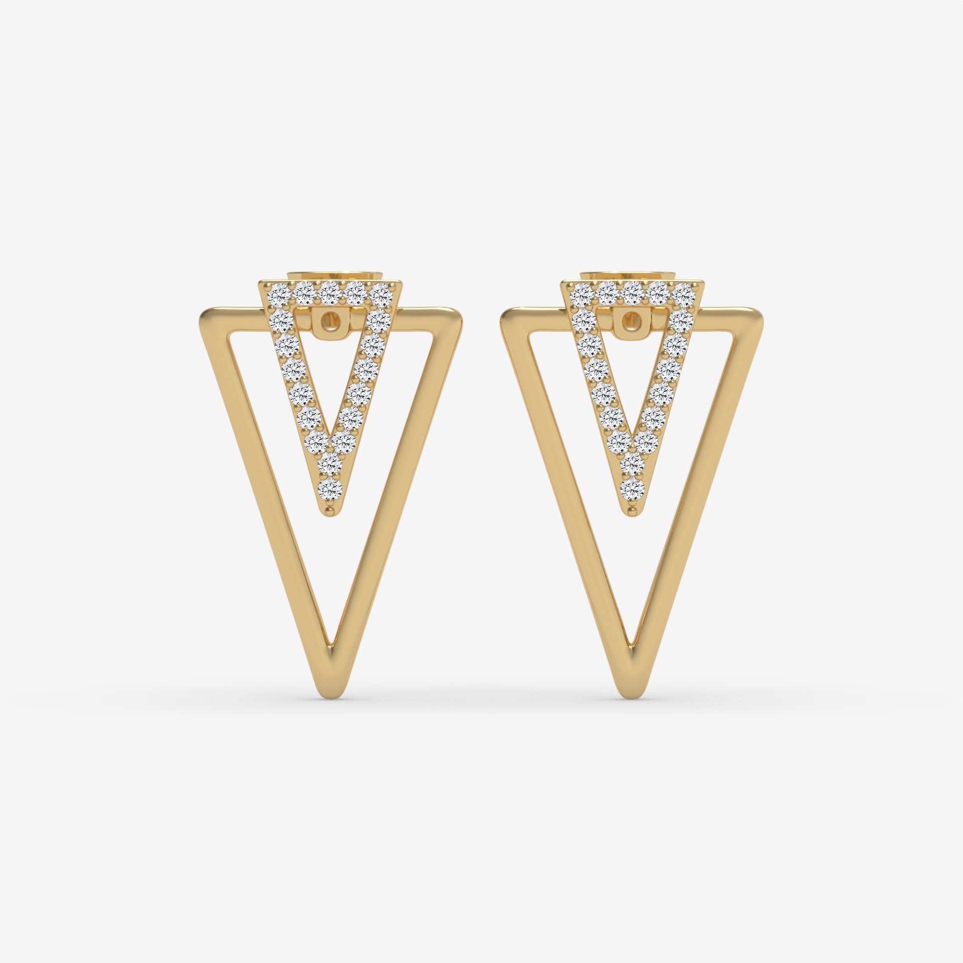 Geometric Diamond Stud Rose Gold Earrings