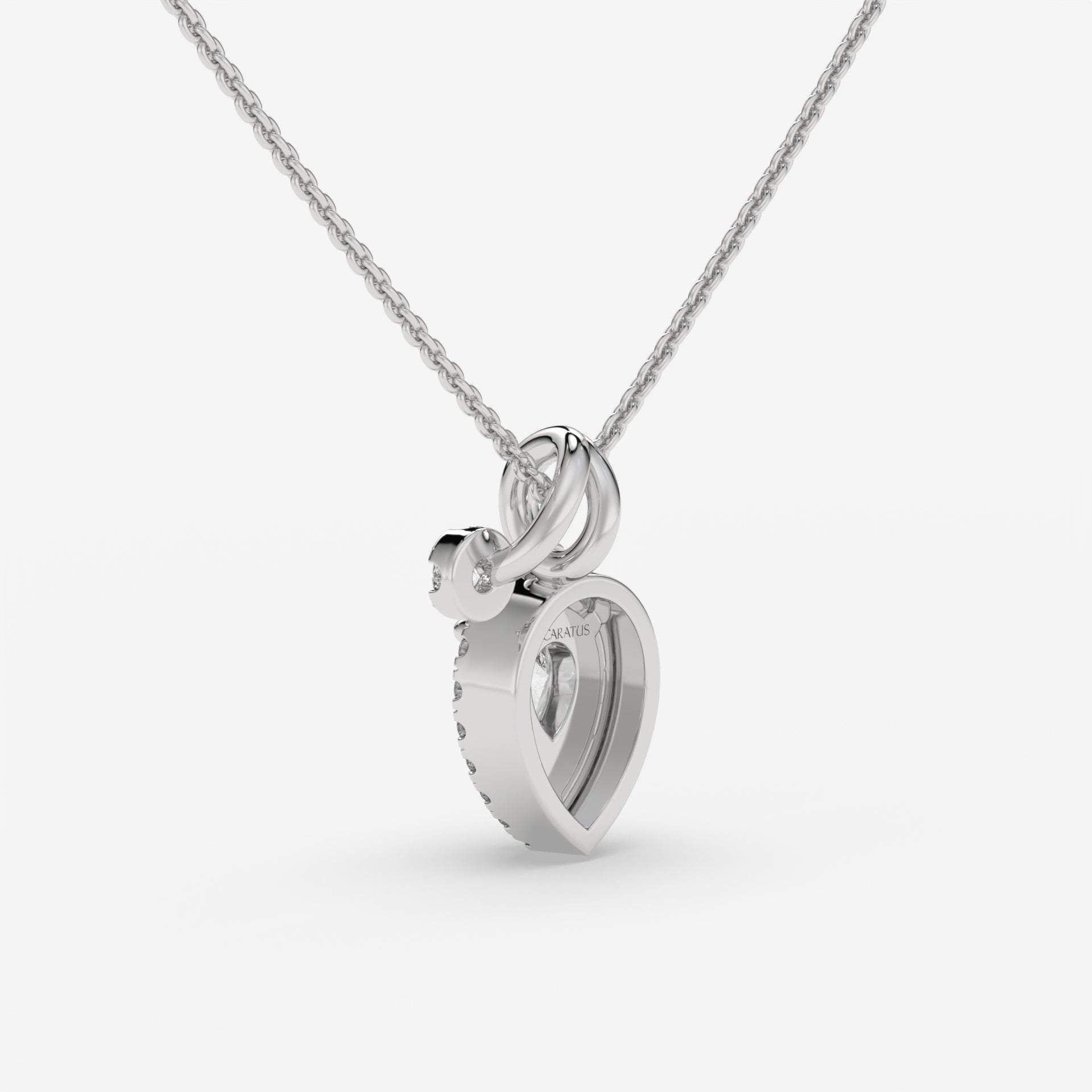 Pear-Shaped Diamond Pendant with Round Diamond Accent in White Gold