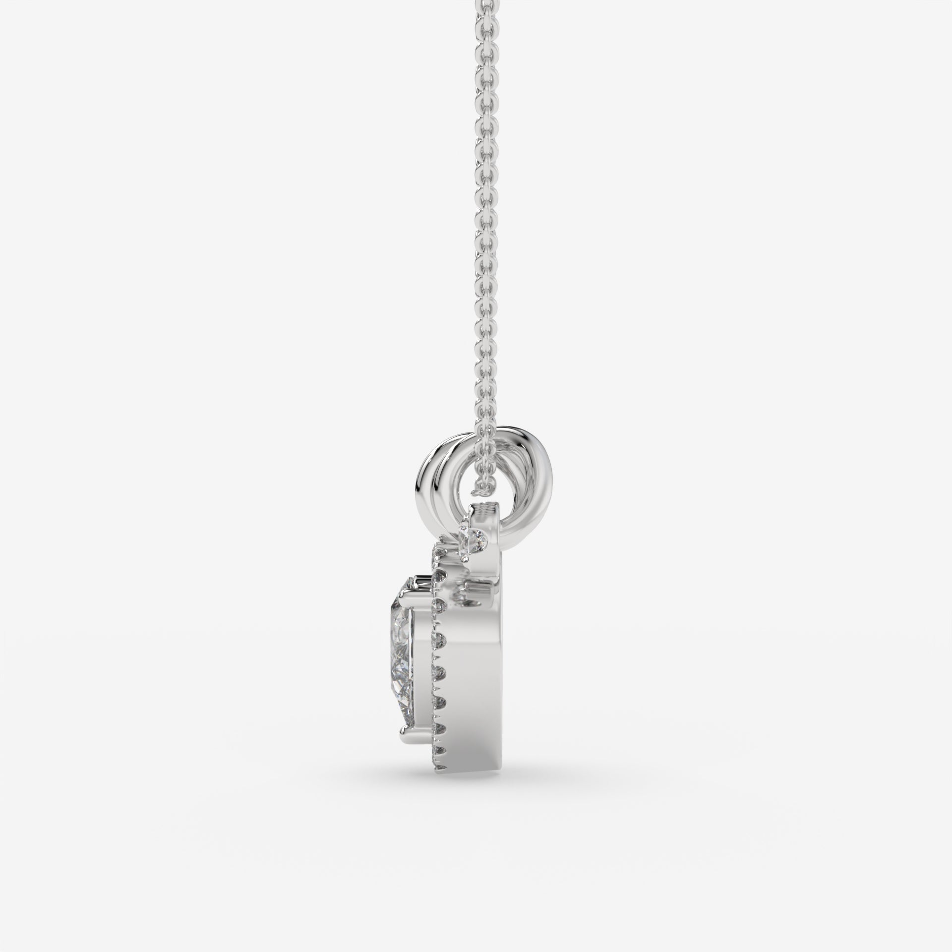 Pear-Shaped Diamond Pendant with Round Diamond Accent in White Gold