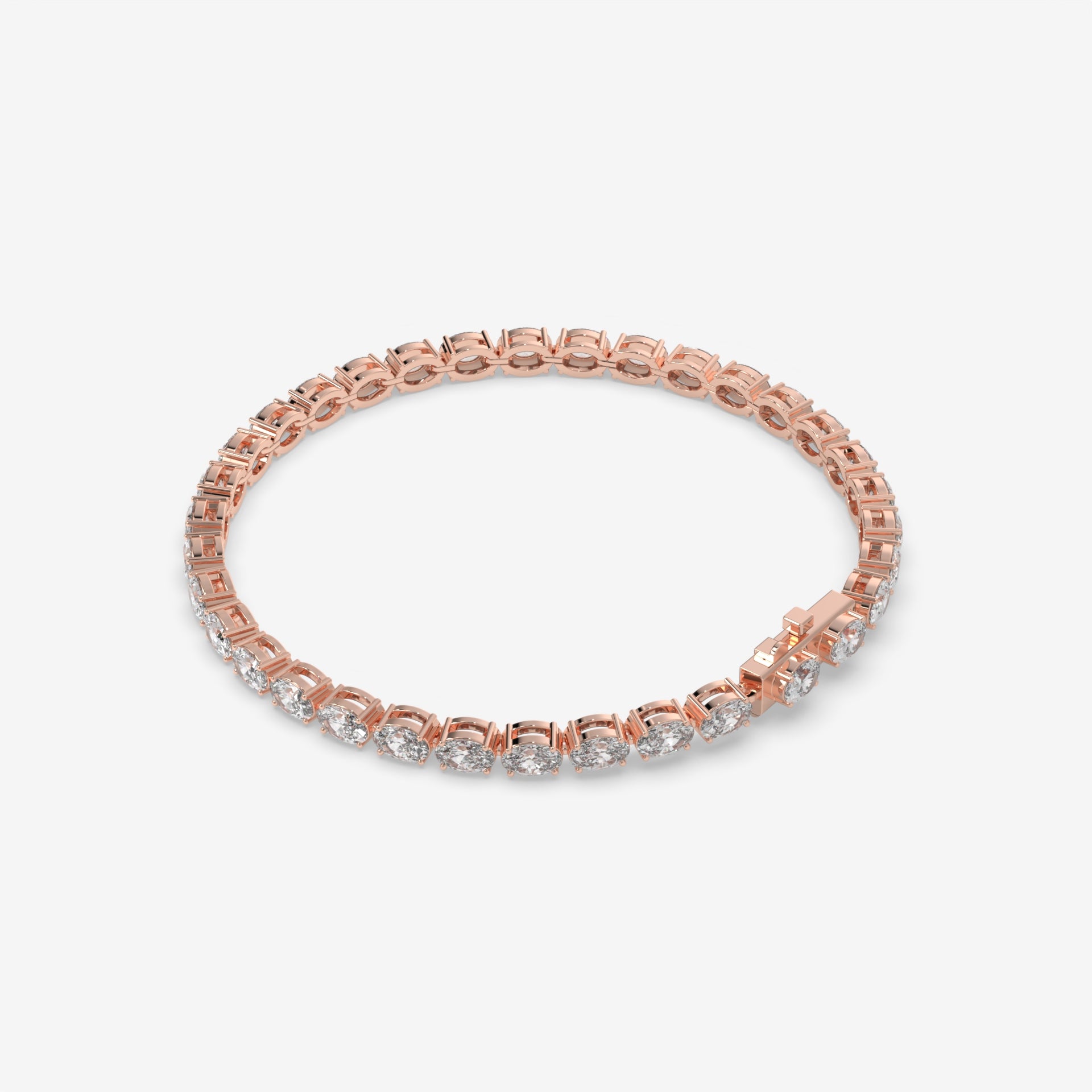 7.75 CT Oval Diamond Tennis Bracelet in Rose Gold
