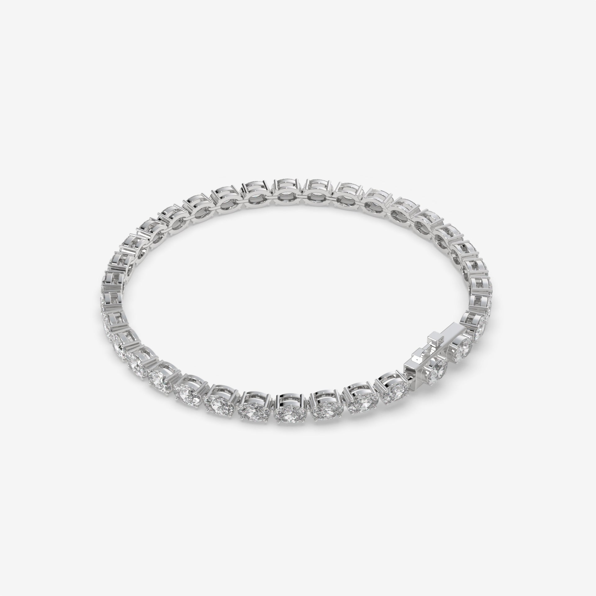 7.75 CT Oval Diamond Tennis Bracelet in White Gold