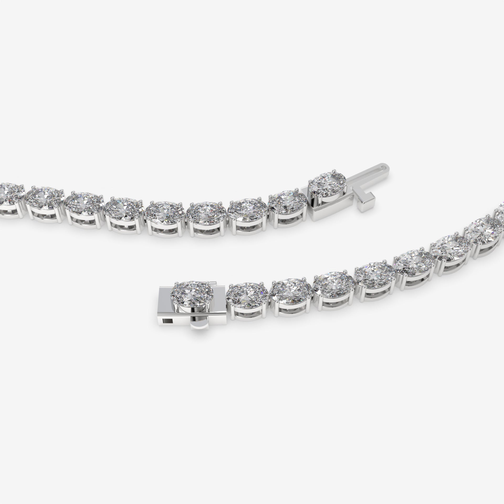 7.75 CT Oval Diamond Tennis Bracelet in White Gold