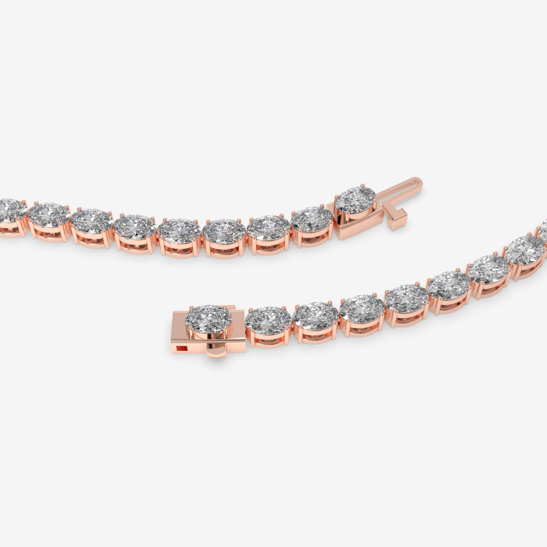 7.75 CT Oval Diamond Tennis Bracelet in Rose Gold