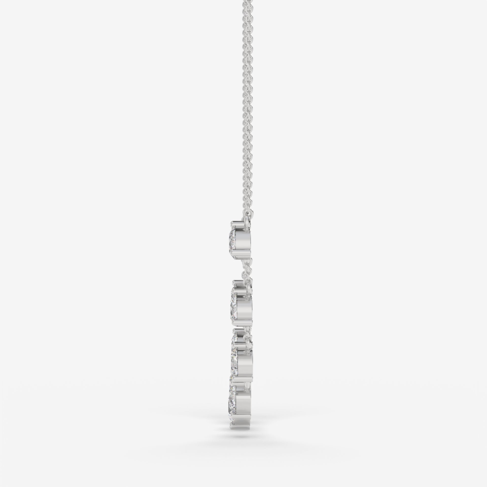 Graduated Diamond Cascade White Gold Necklace