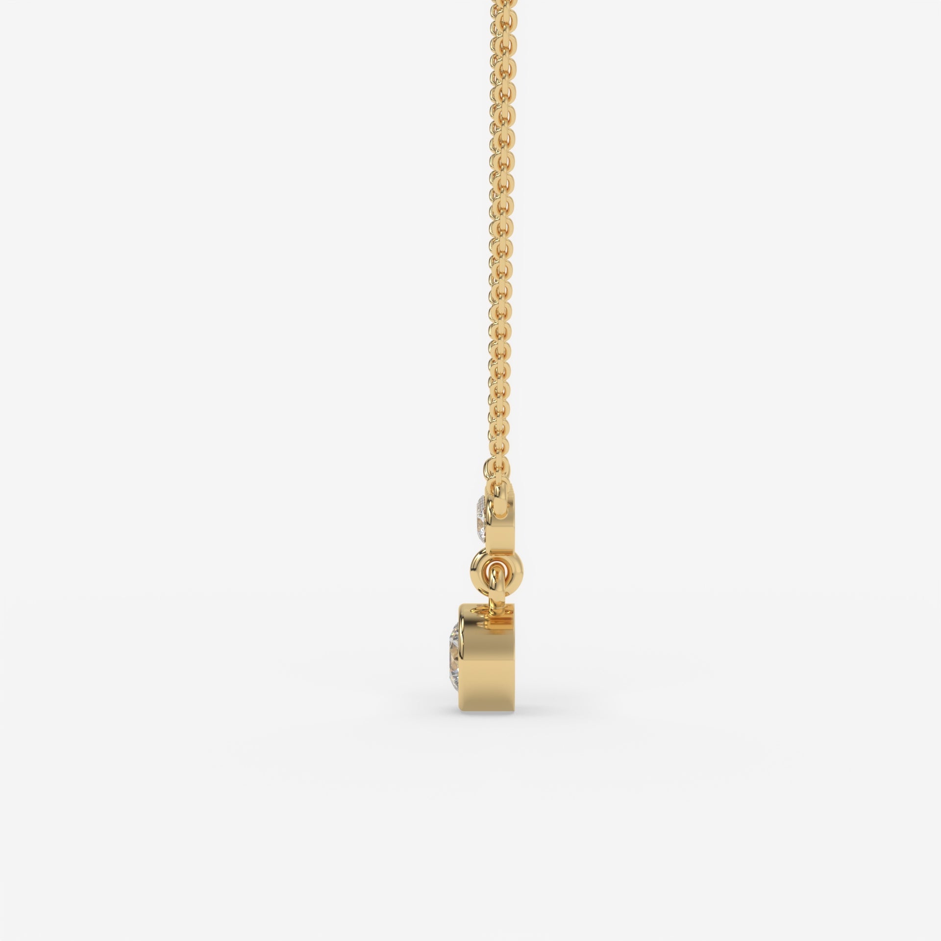 Linear Diamond Pendant Necklace in Yellow Gold