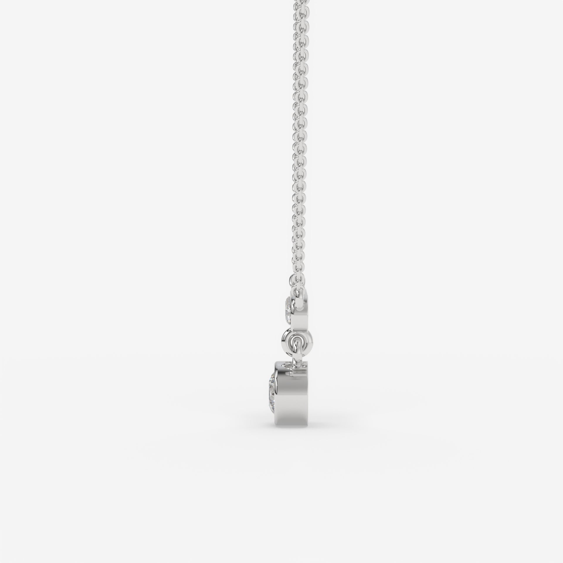 Linear Diamond Pendant Necklace in White Gold