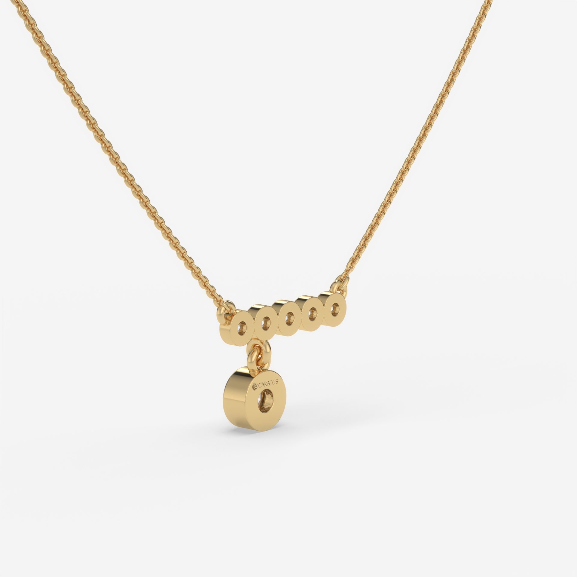 Linear Diamond Pendant Necklace in Yellow Gold