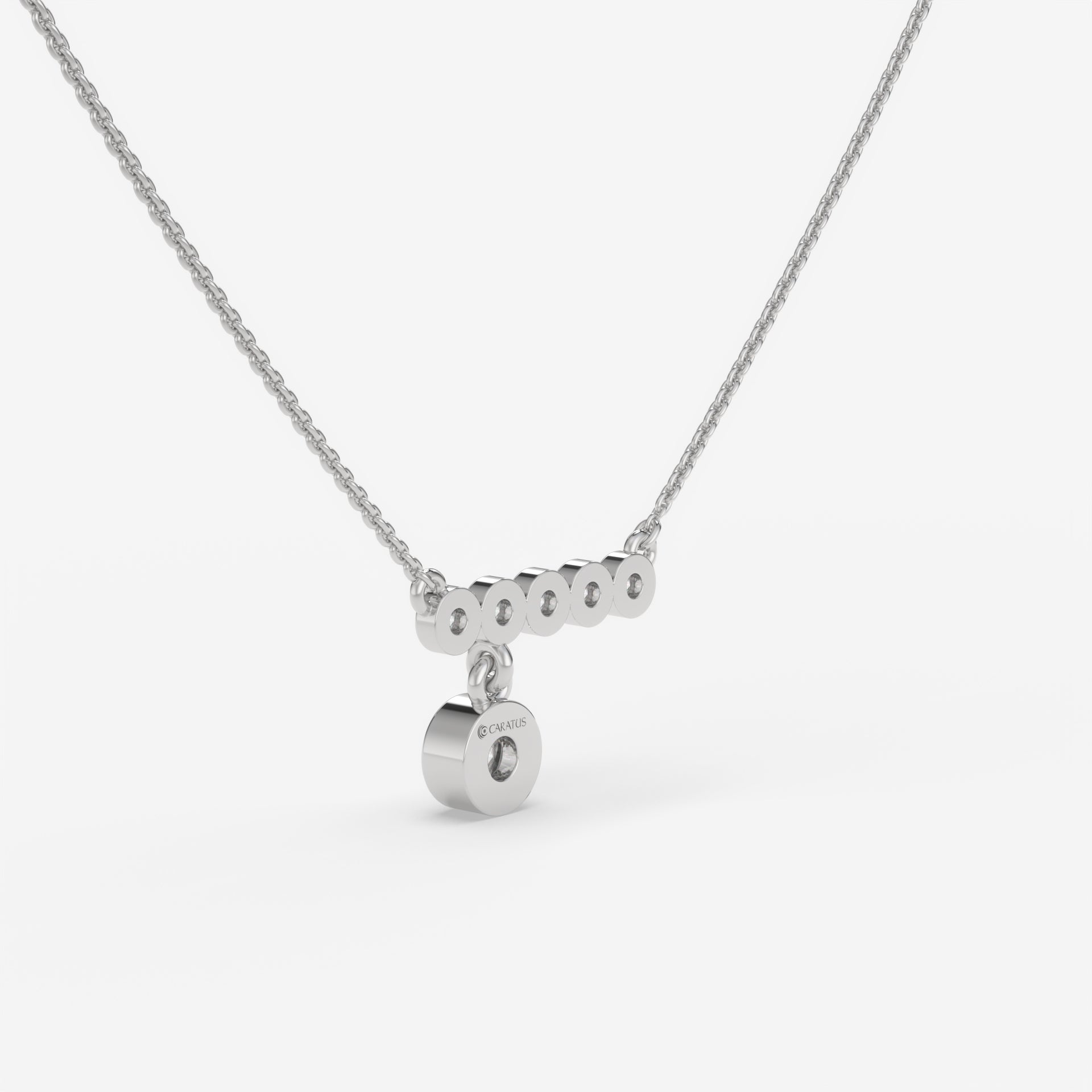 Linear Diamond Pendant Necklace in White Gold