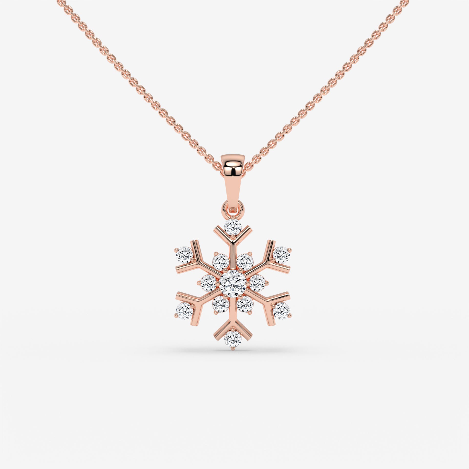 Whimsical Snowflake Diamond White Gold Necklace