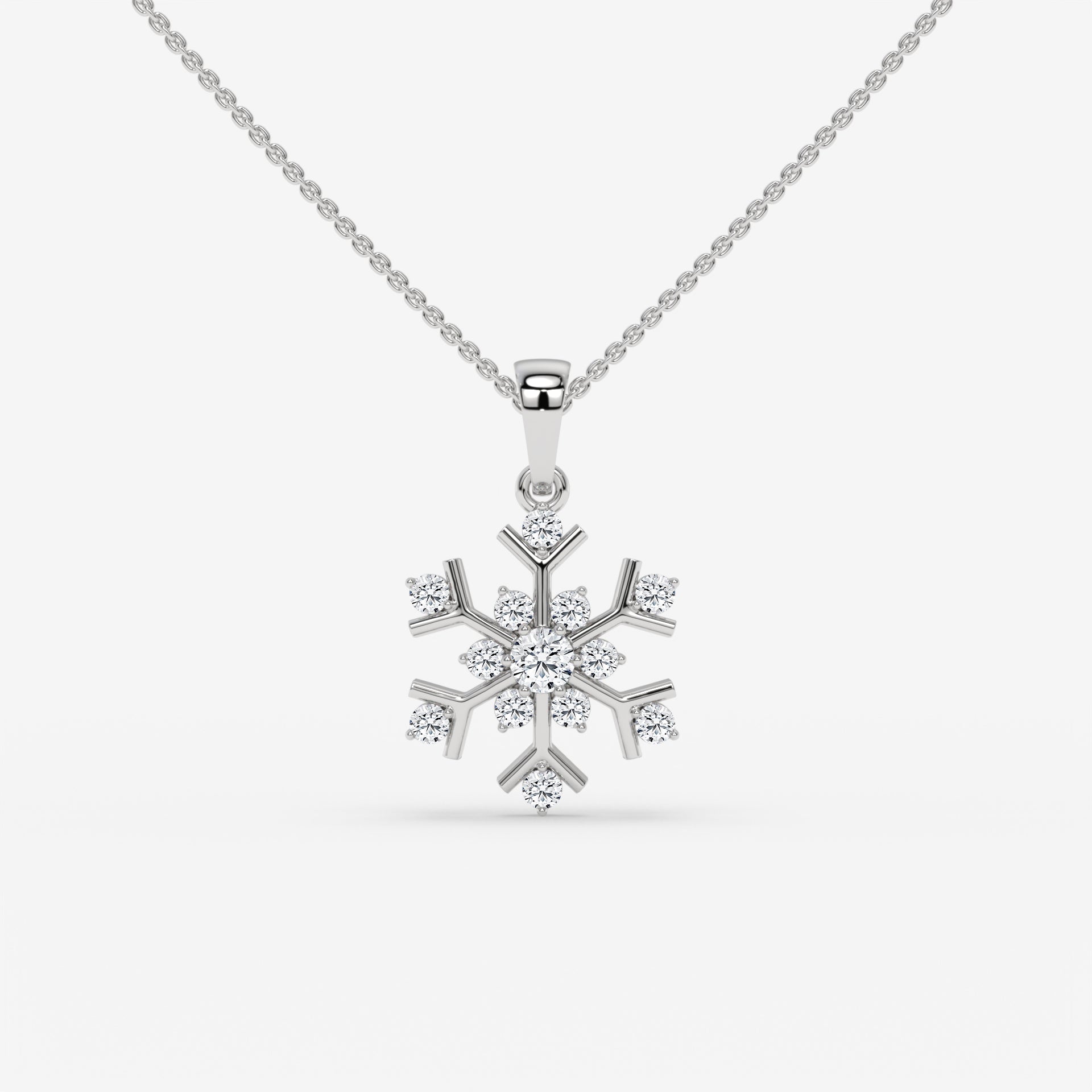 Whimsical Snowflake Diamond Rose Gold Necklace