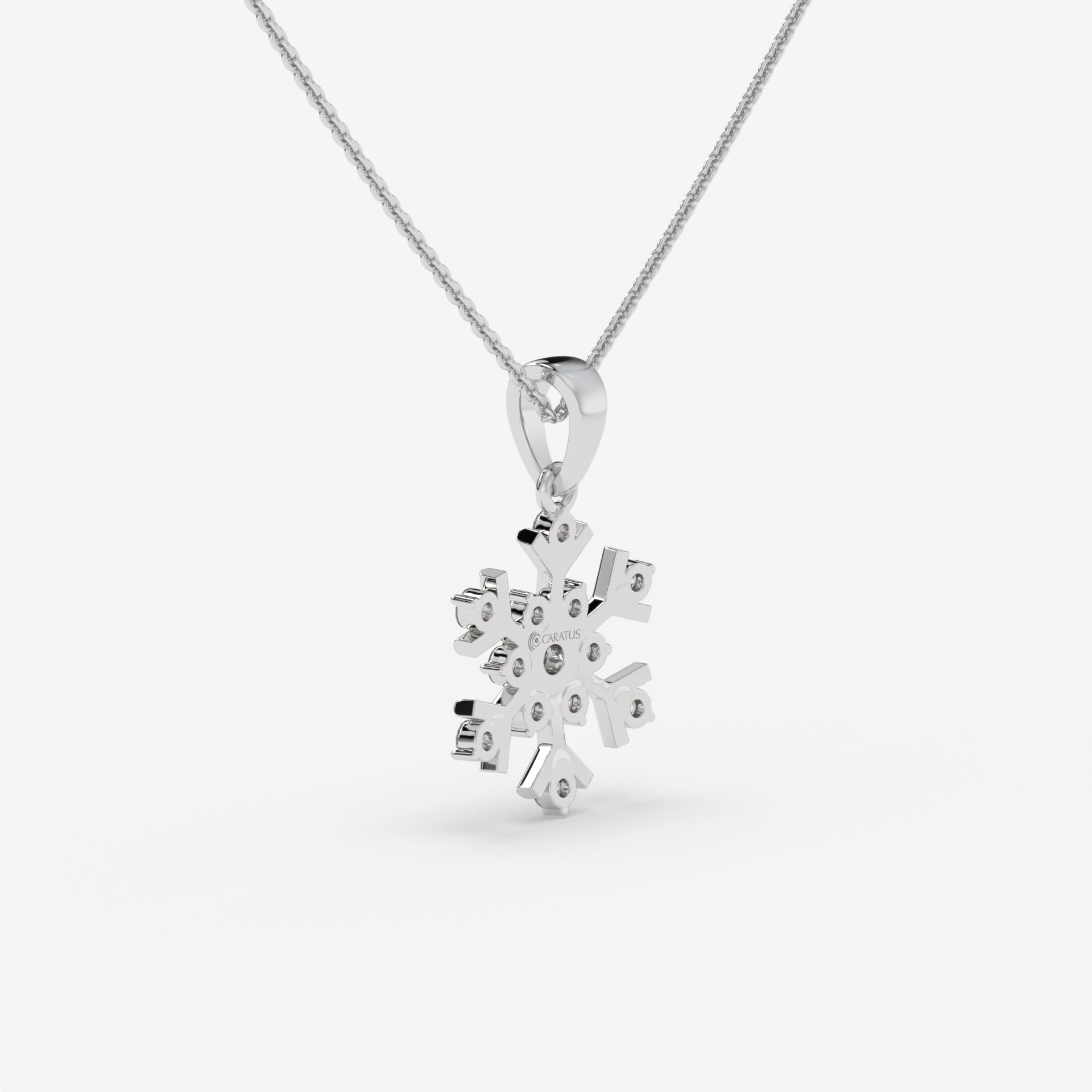 Whimsical Snowflake Diamond White Gold Necklace