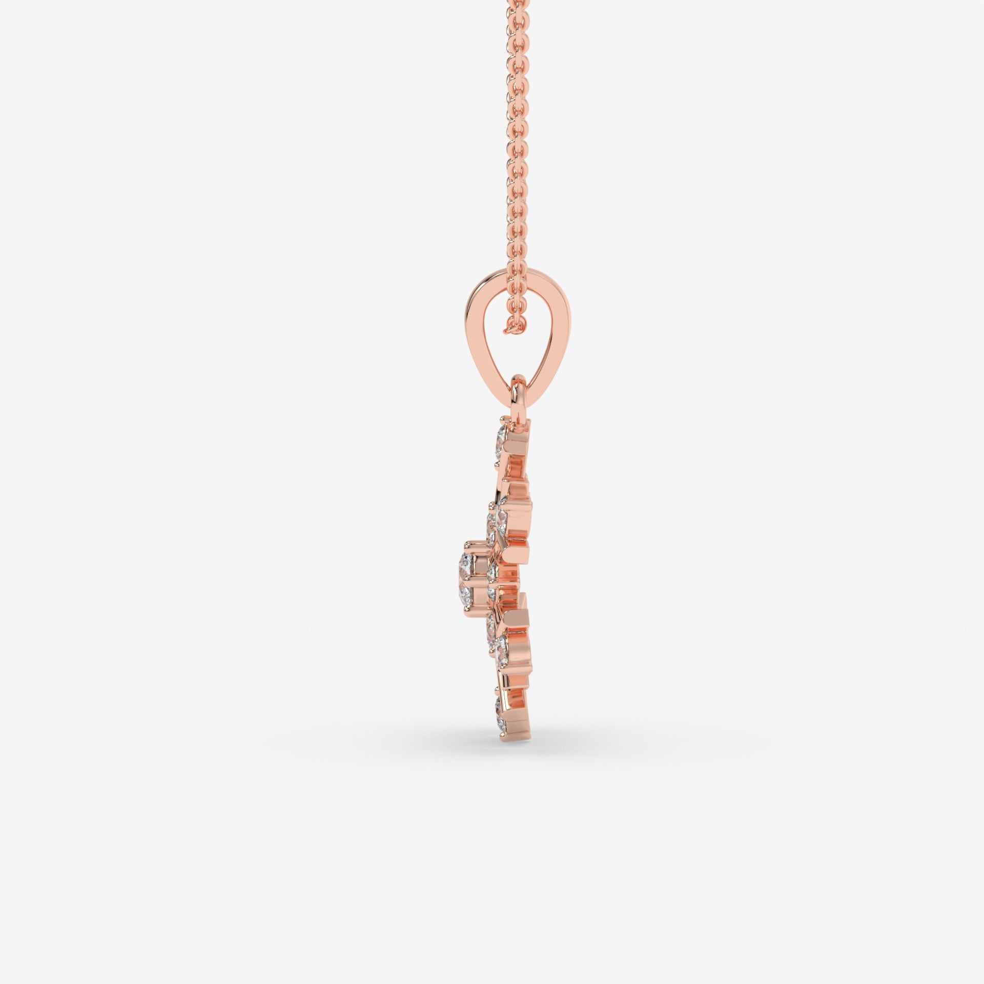 Whimsical Snowflake Diamond Rose Gold Necklace