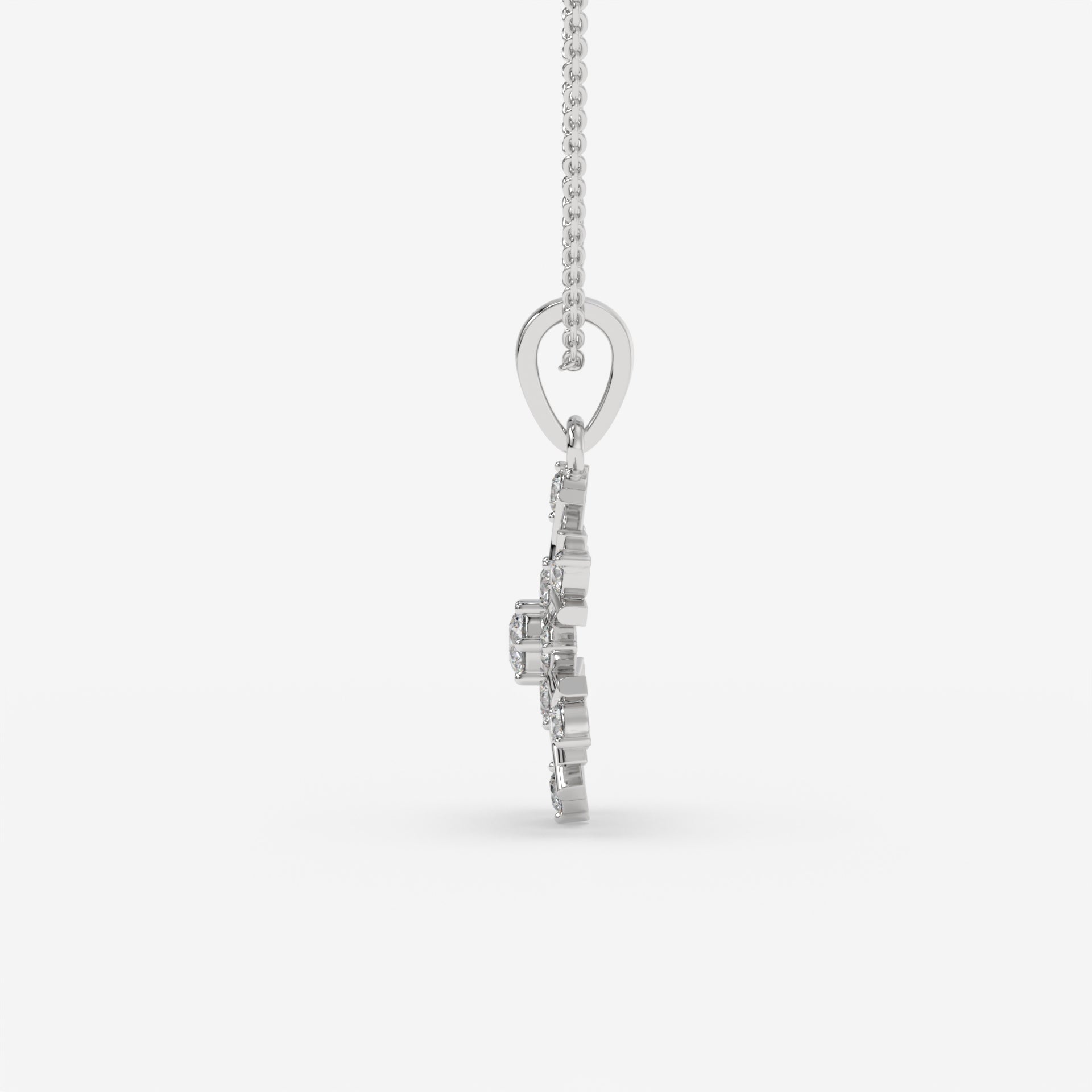 Whimsical Snowflake Diamond White Gold Necklace