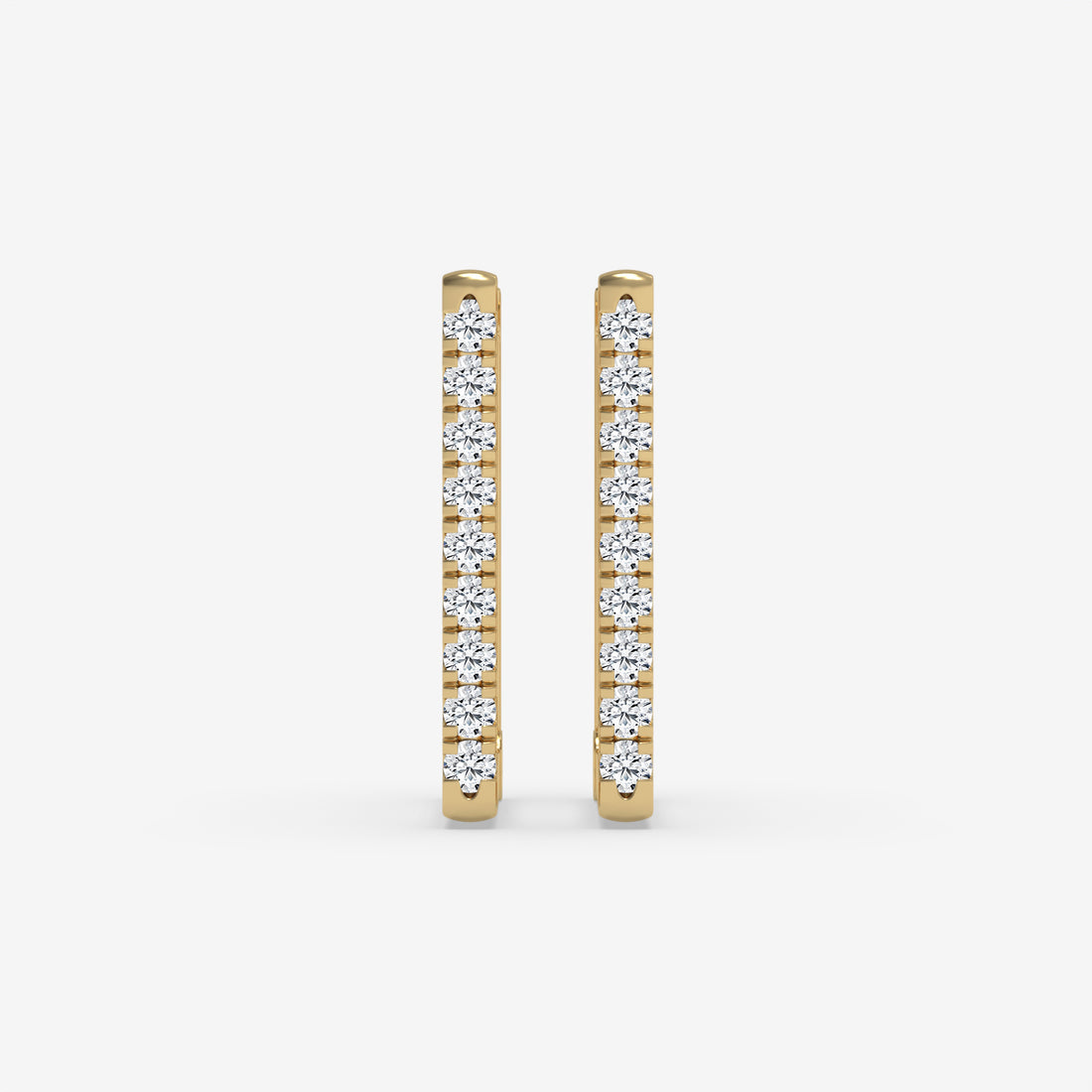 Square Diamond Hoop Earrings in Rose Gold