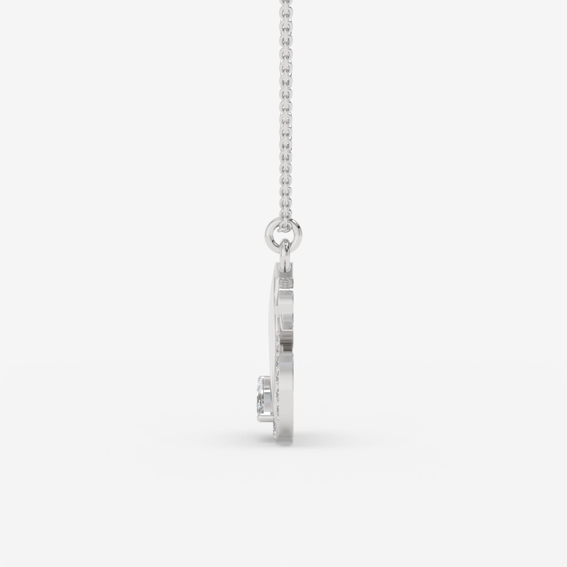 Marquise Diamond Swan Necklace in White Gold