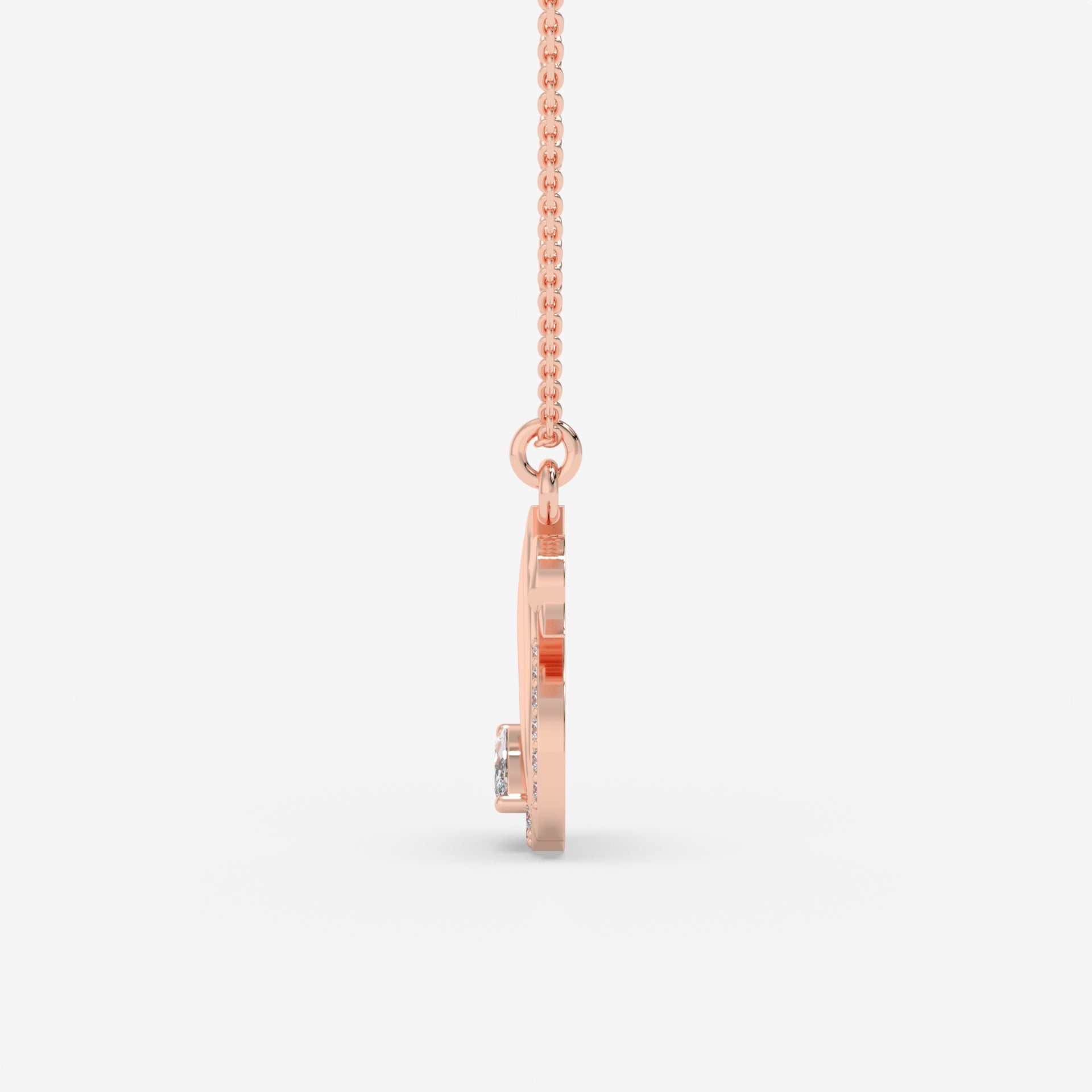 Marquise Diamond Swan Necklace in Rose Gold