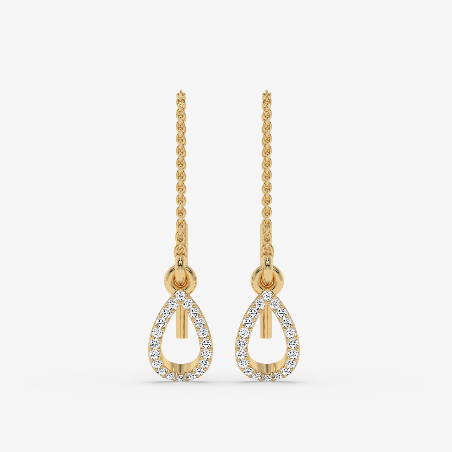 Diamond Drop White Gold Earrings in Pear Shape