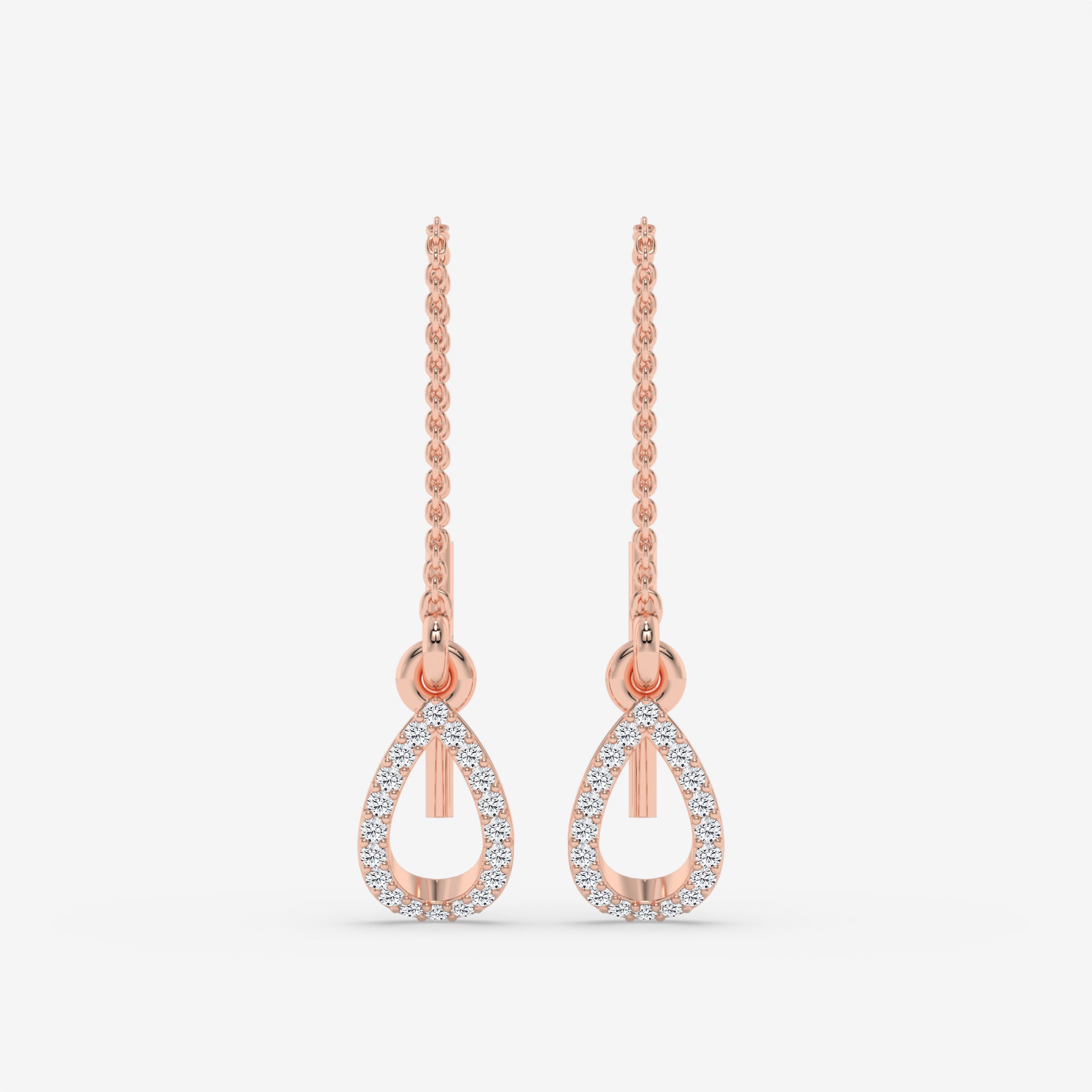 Diamond Drop White Gold Earrings in Pear Shape