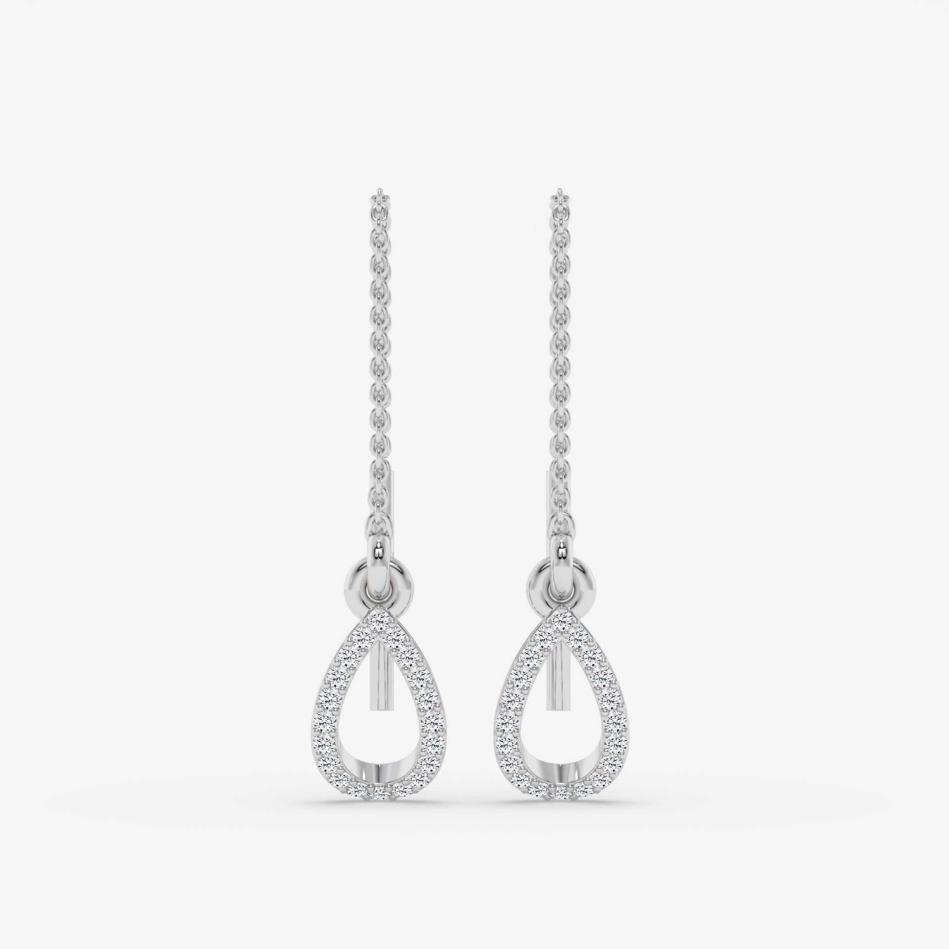 Diamond Drop White Gold Earrings in Pear Shape