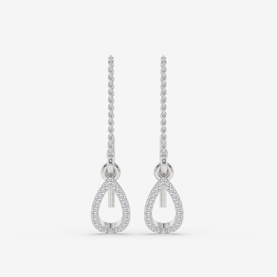 Diamond Drop White Gold Earrings in Pear Shape