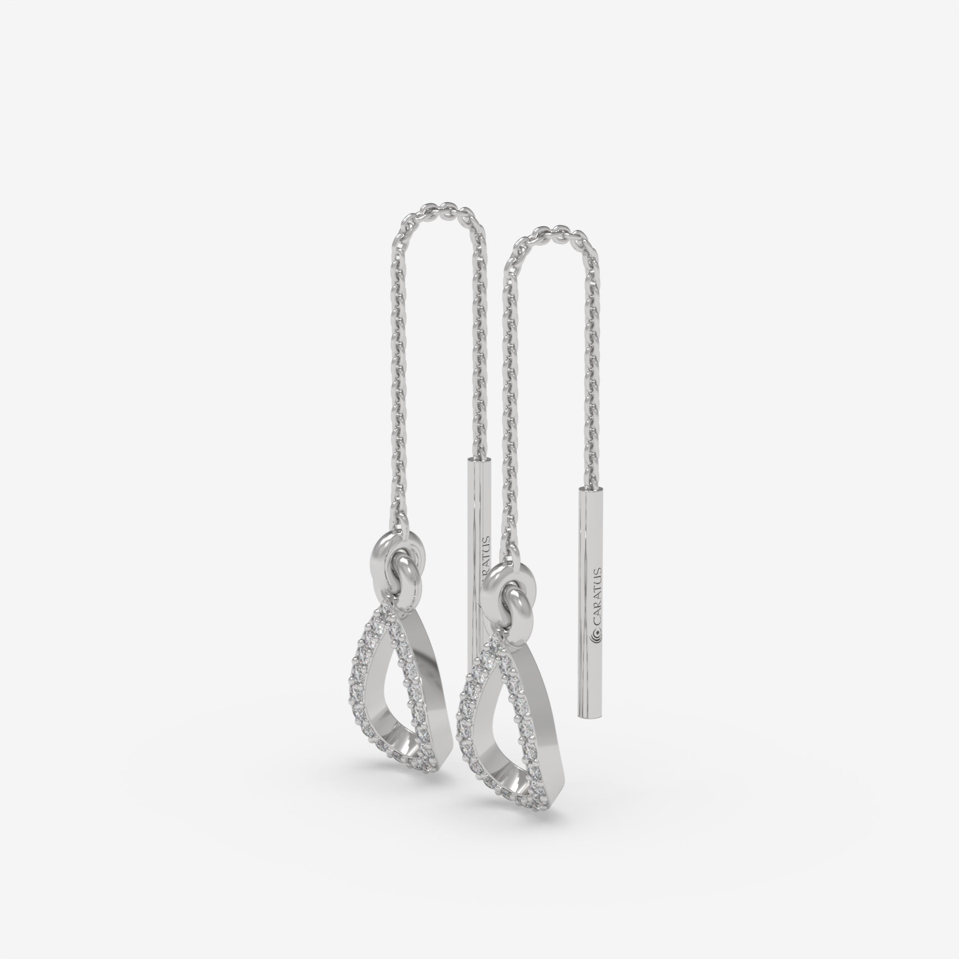 Diamond Drop White Gold Earrings in Pear Shape