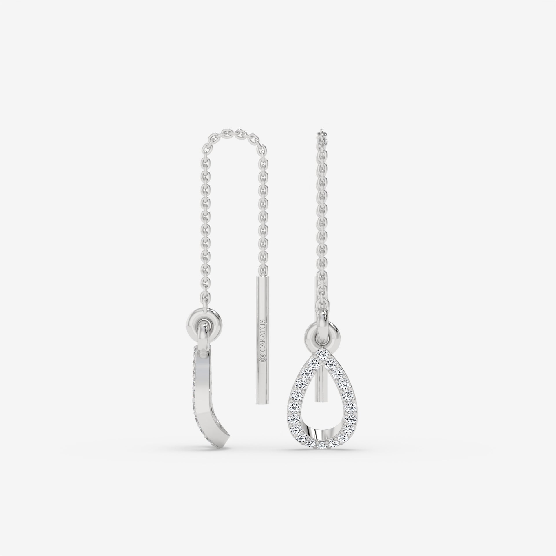 Diamond Drop White Gold Earrings in Pear Shape