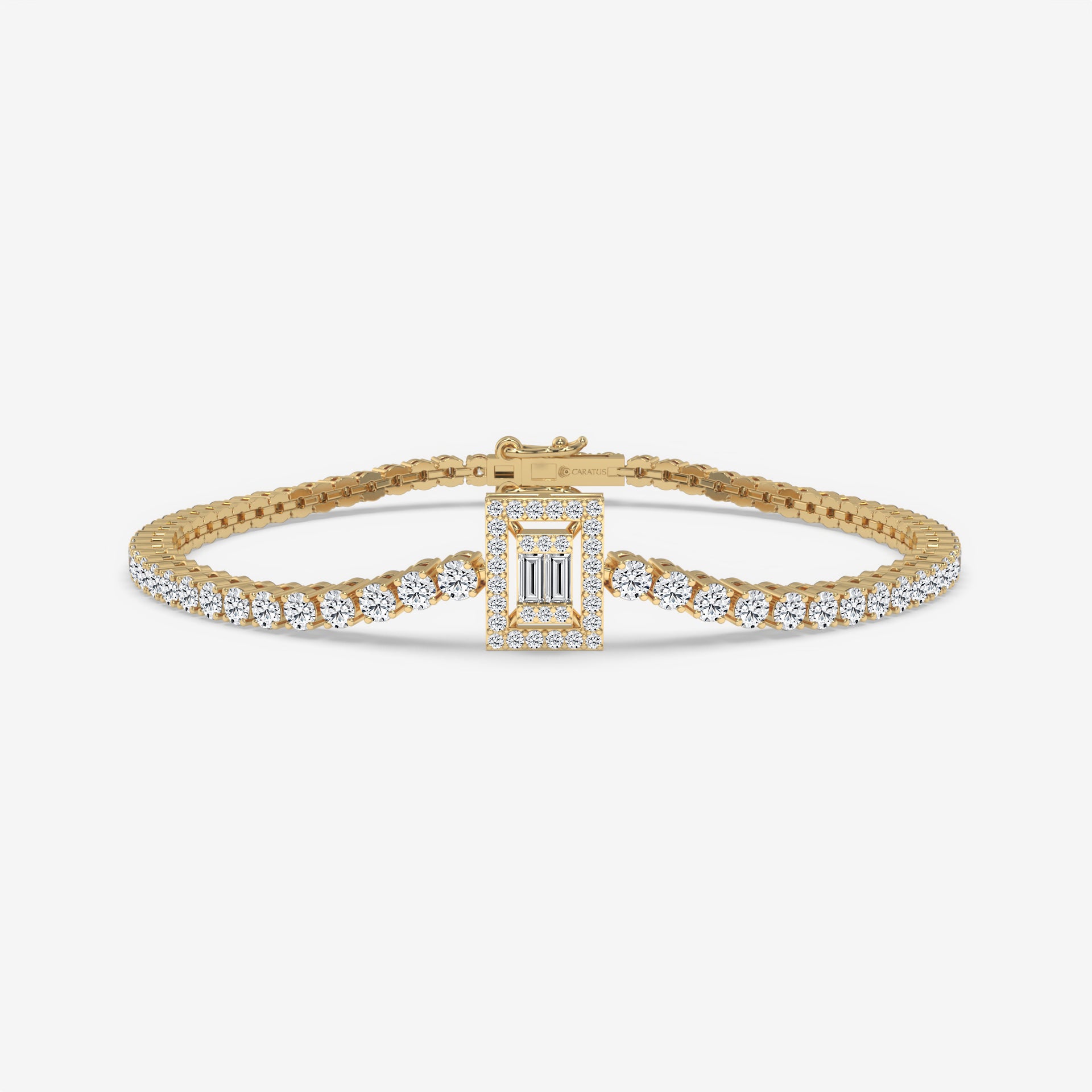Round-Cut Diamond Tennis Bracelet in 14K Yellow Gold