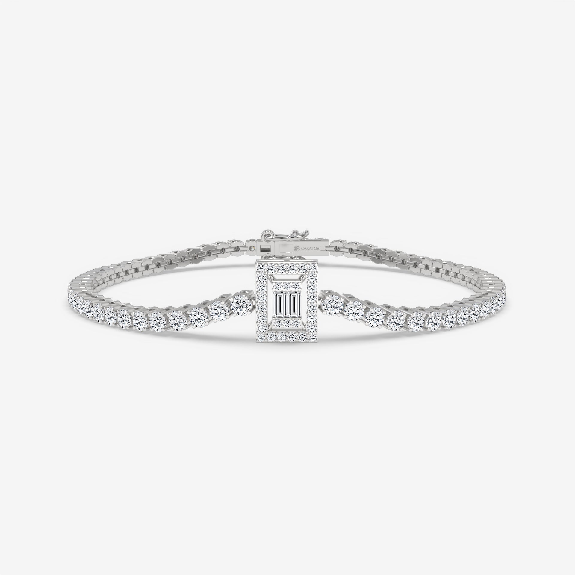 Round-Cut Diamond Tennis Bracelet in 14K Yellow Gold