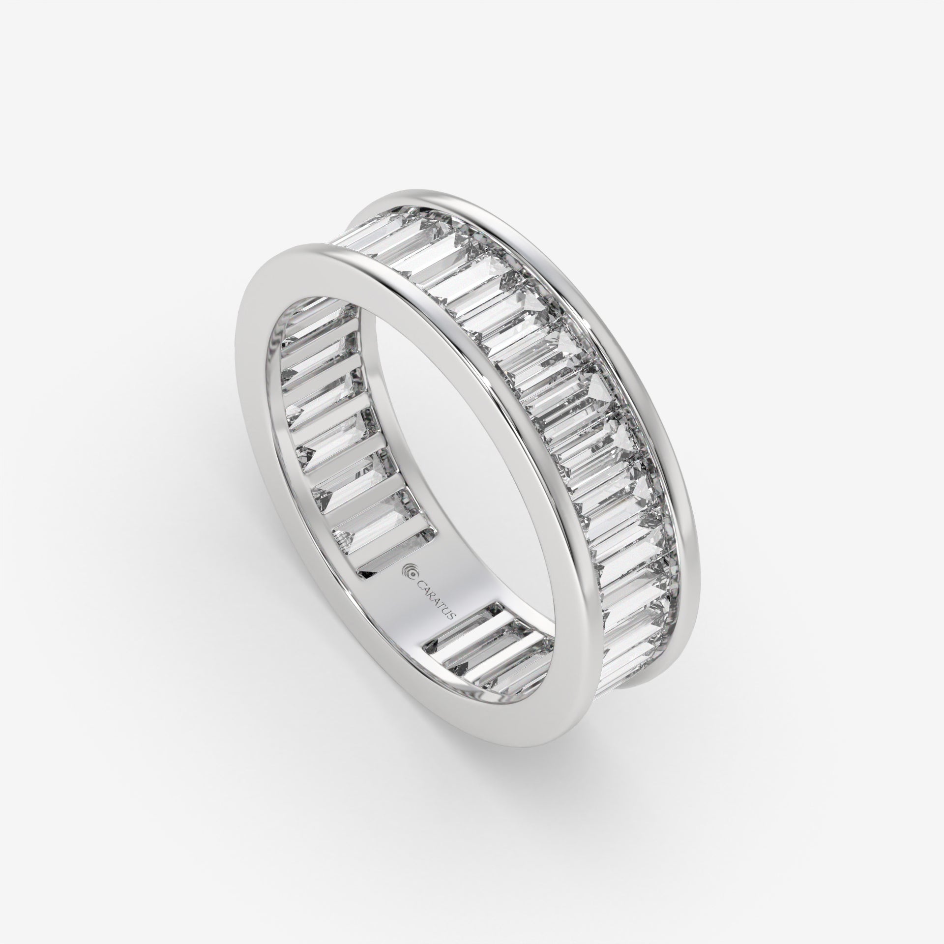 Baguette-Cut 4.20 CT White Gold Diamond Eternity Engagement Ring
