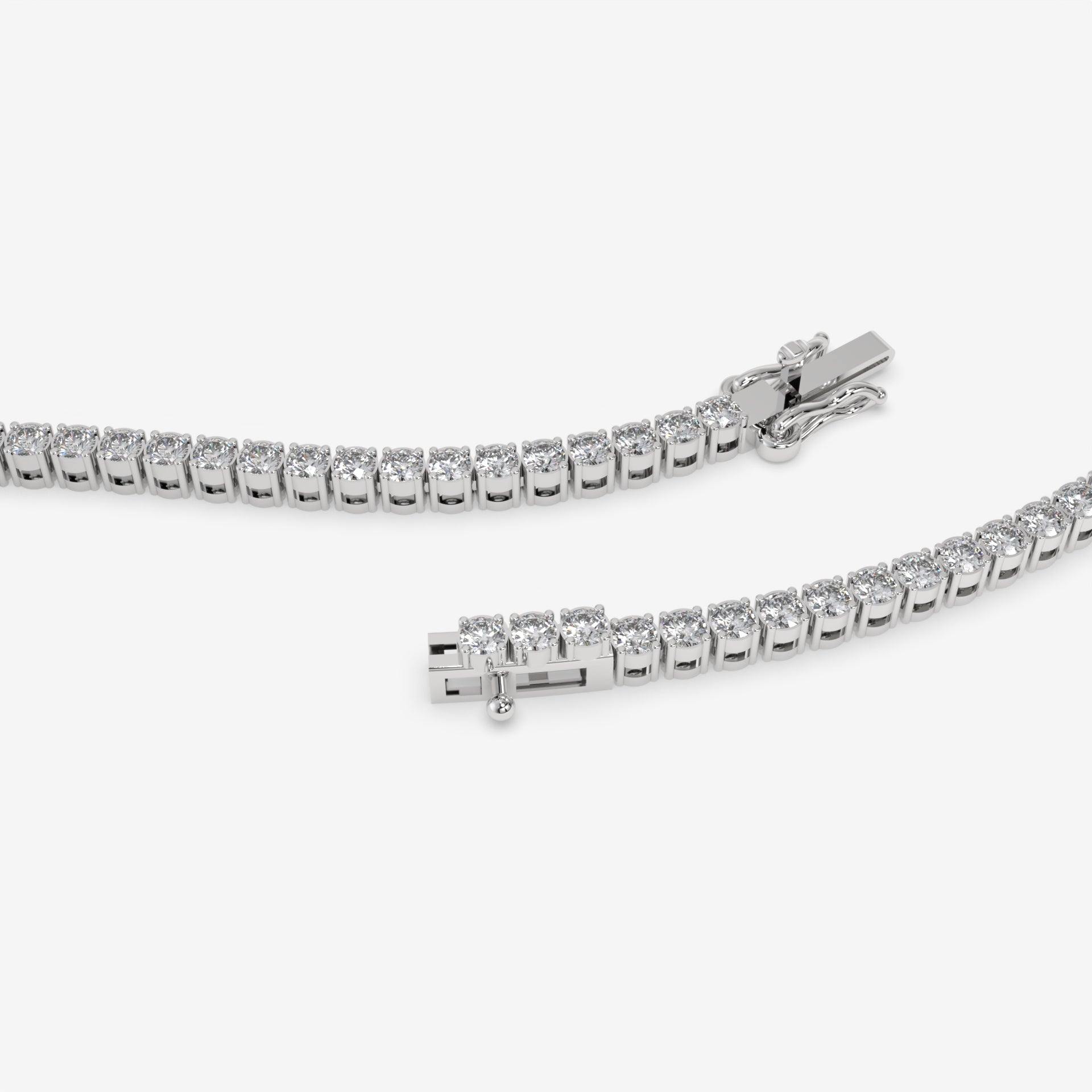 Round-Cut Diamond Tennis Bracelet in 14K White Gold