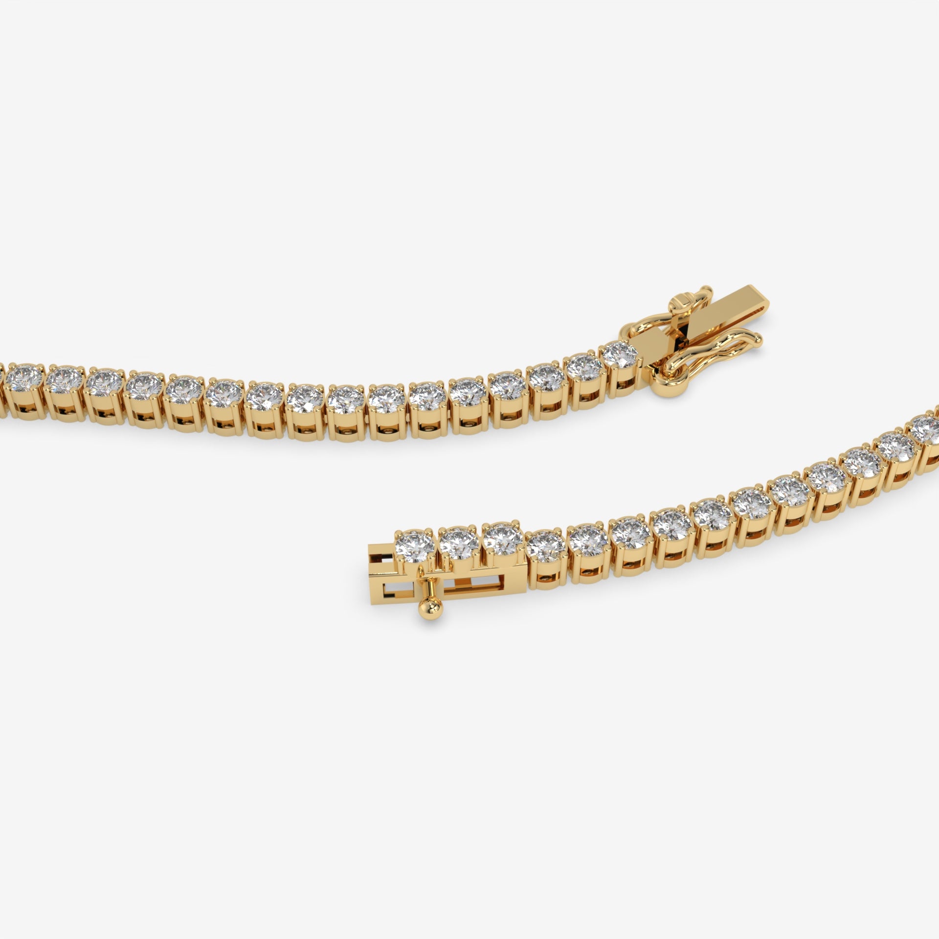 Round-Cut Diamond Tennis Bracelet in 14K Yellow Gold