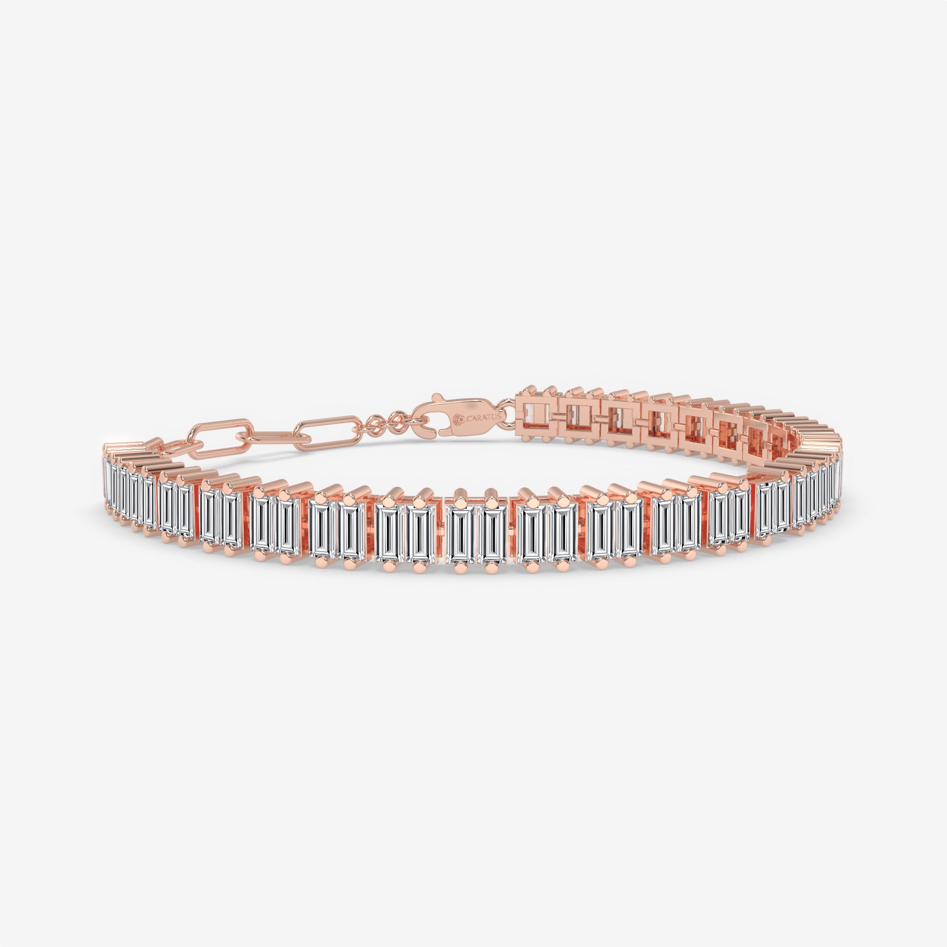 6.44 Carat Round Diamond Tennis Bracelet in Yellow Gold