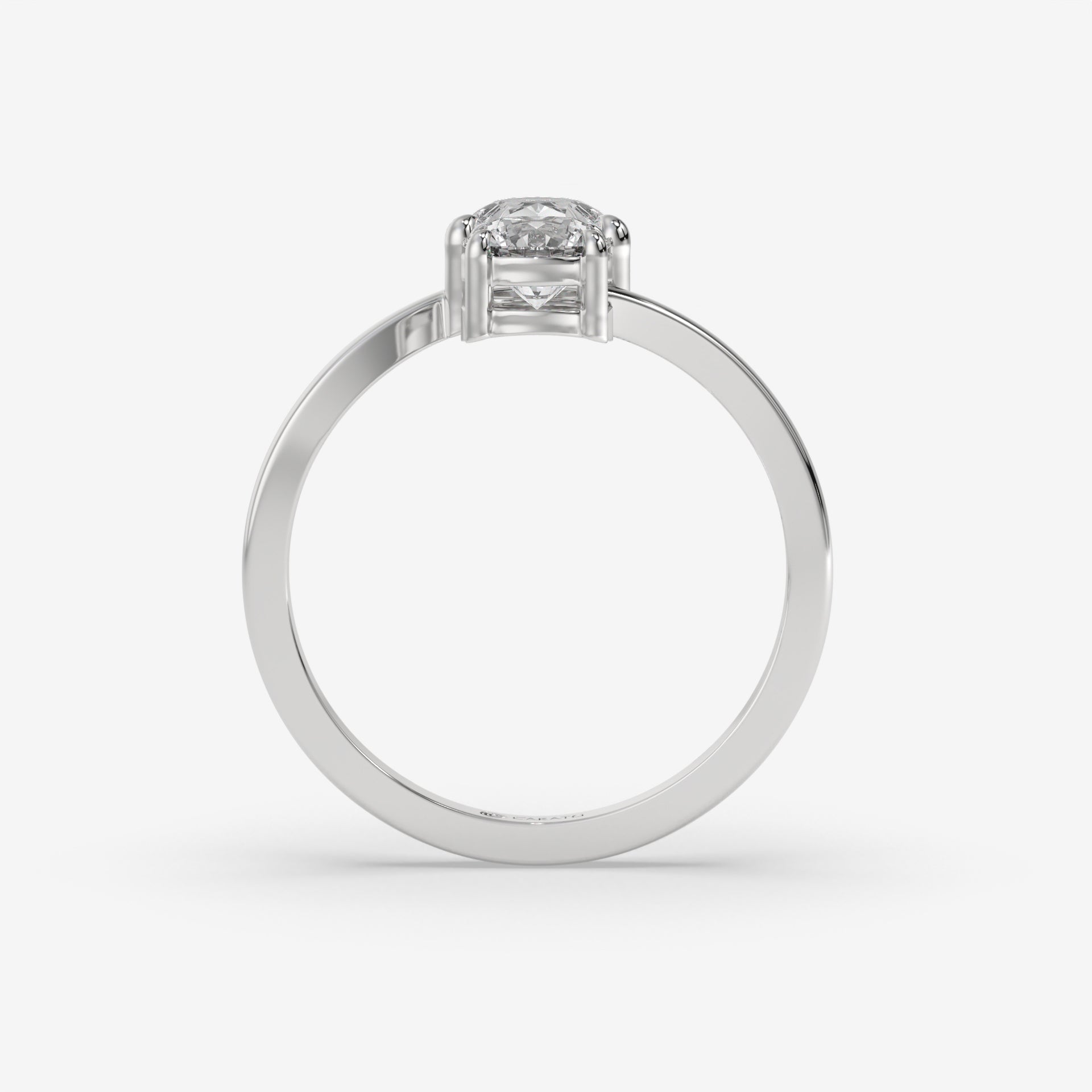 1.75 CT Pear and Round Diamond Engagement Ring in White Gold