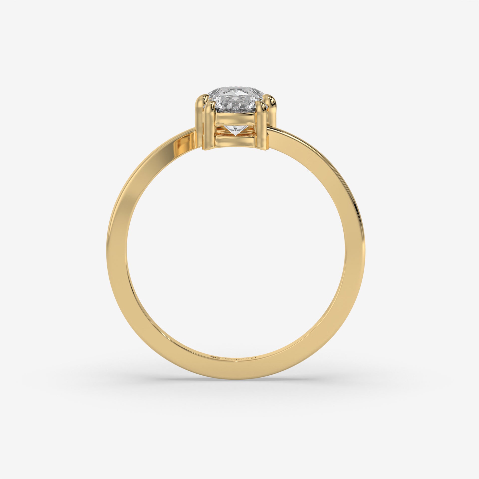 1.75 CT Pear and Round Diamond Engagement Ring in Yellow Gold