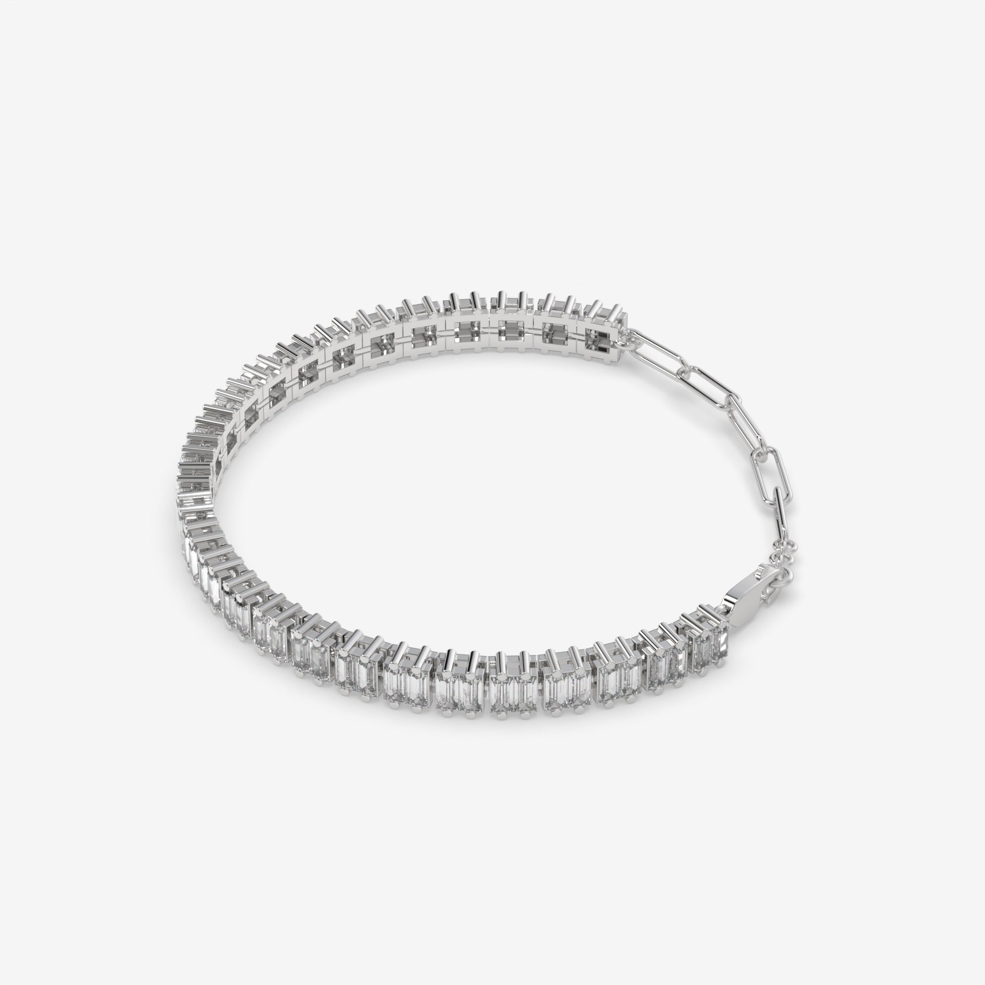 6.44 Carat Round Diamond Tennis Bracelet in White Gold