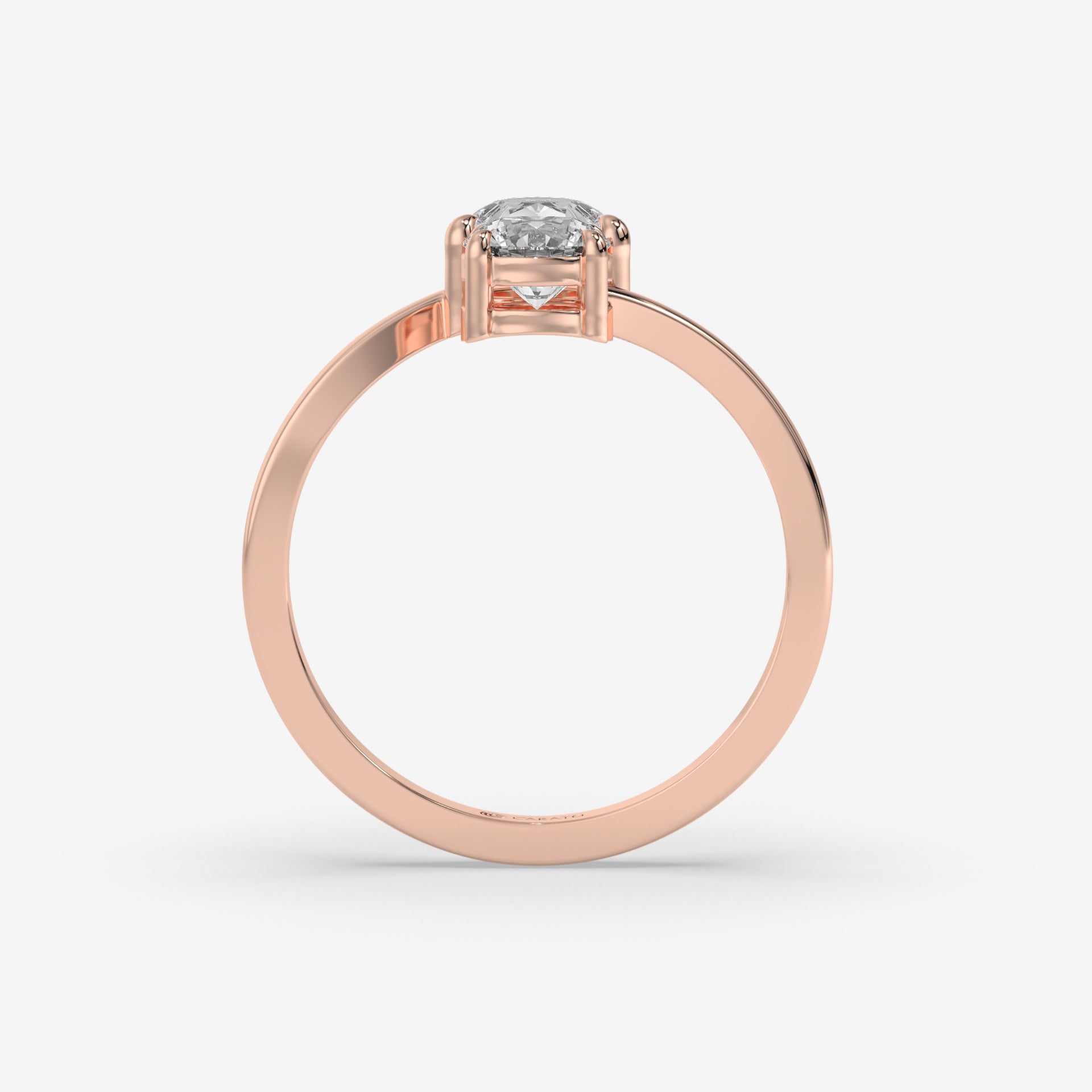 1.75 CT Pear and Round Diamond Engagement Ring in Rose Gold