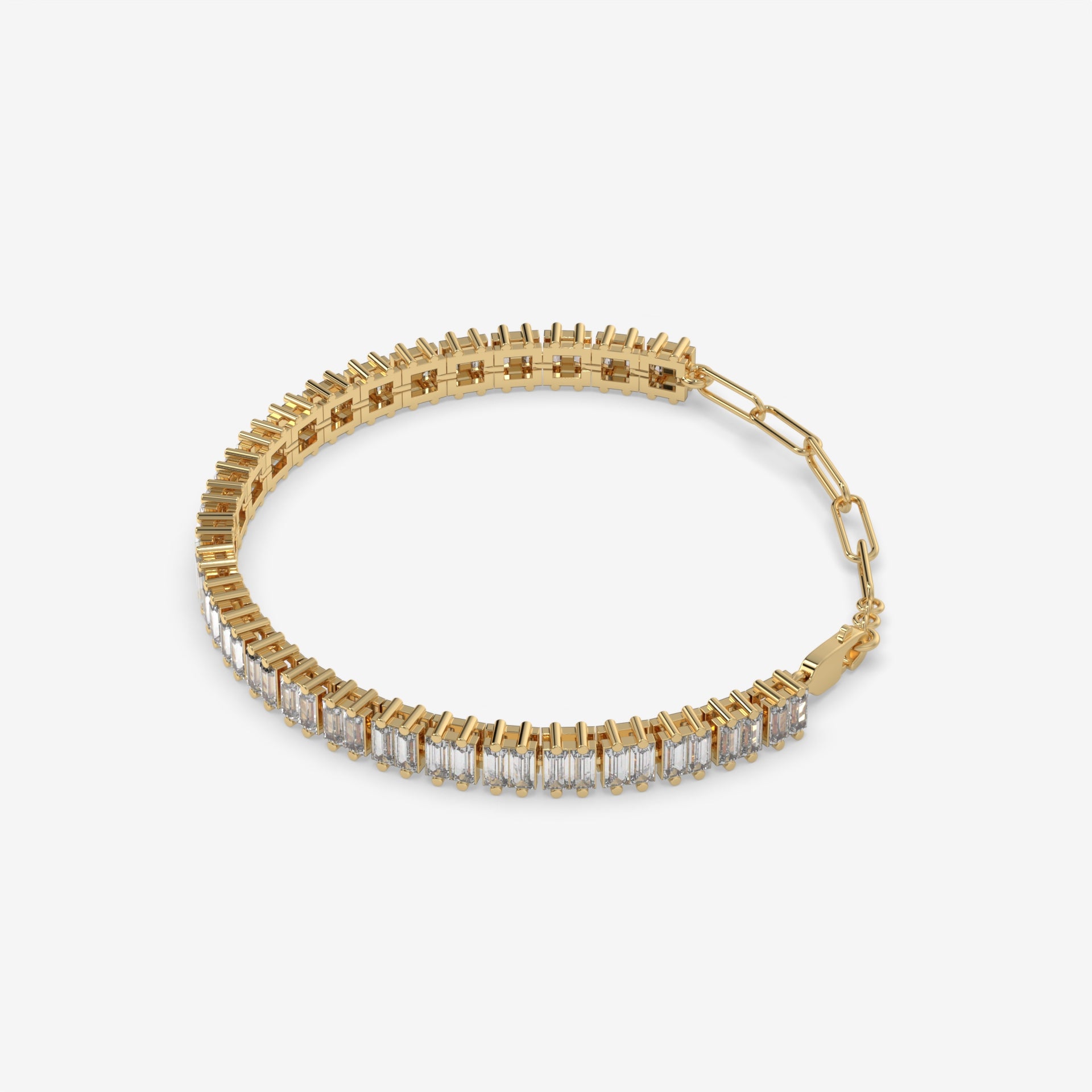 6.44 Carat Round Diamond Tennis Bracelet in Yellow Gold