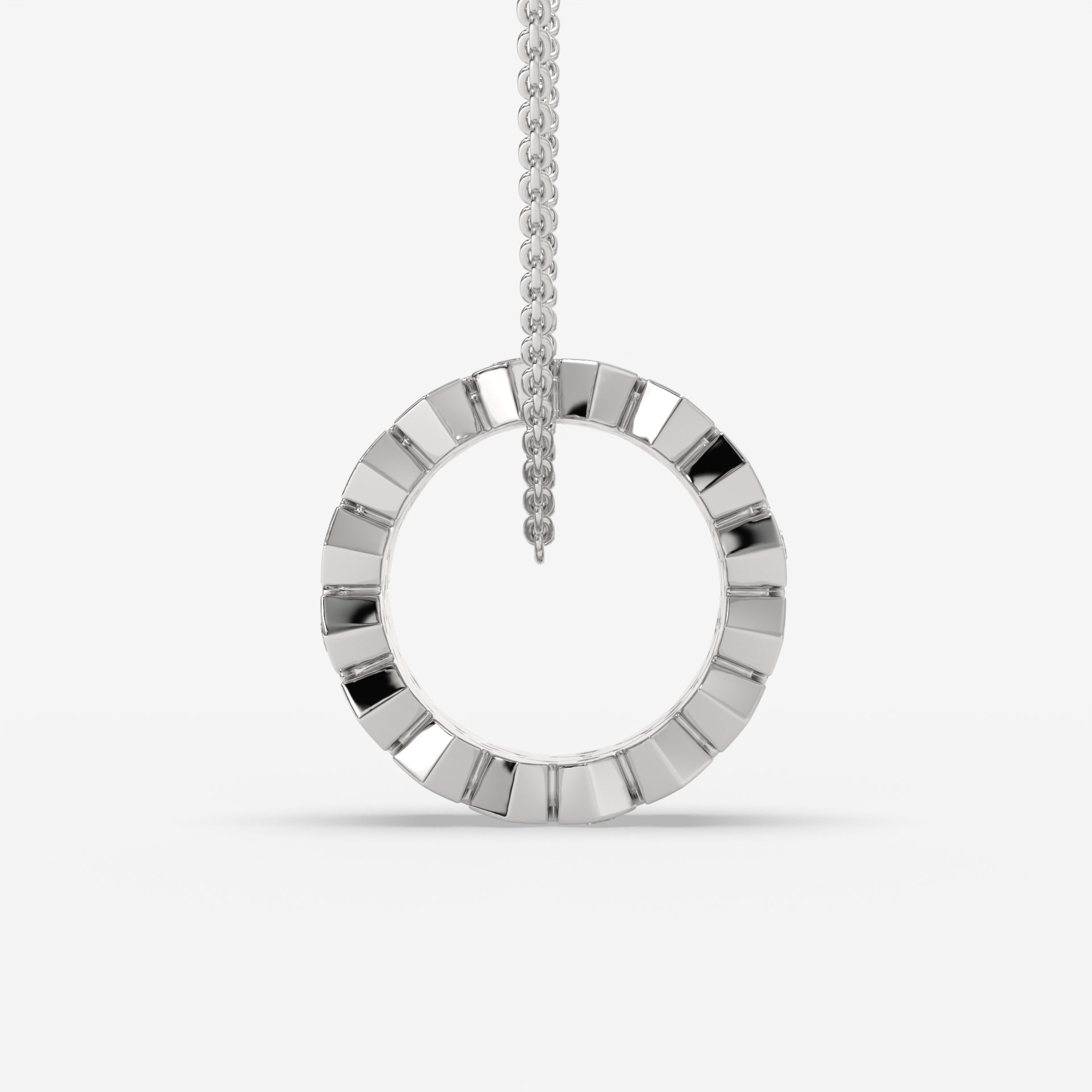 Honeycomb Hexagon Diamond Pendant in 14K White Gold – 0.28 CT