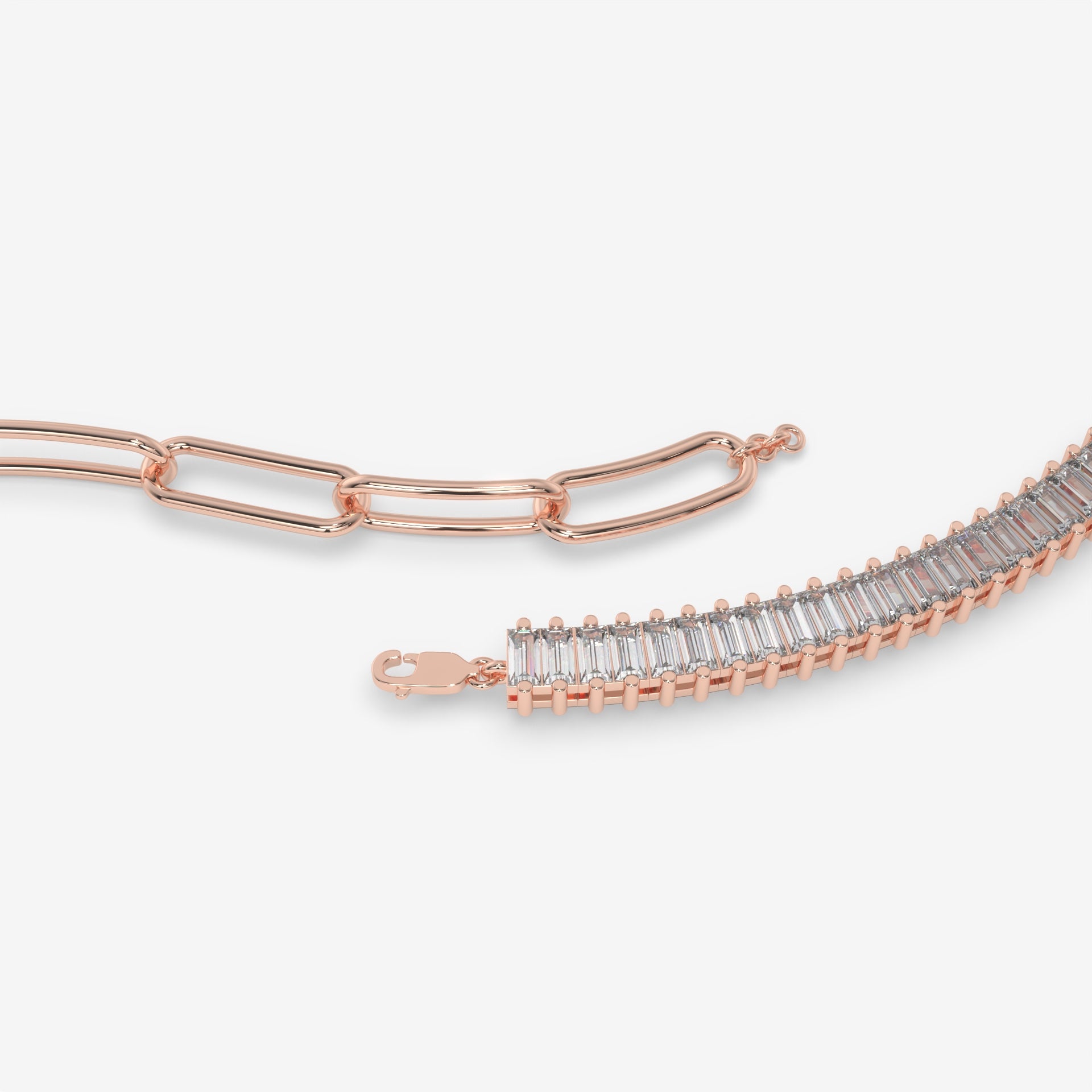 6.44 Carat Round Diamond Tennis Bracelet in Rose Gold