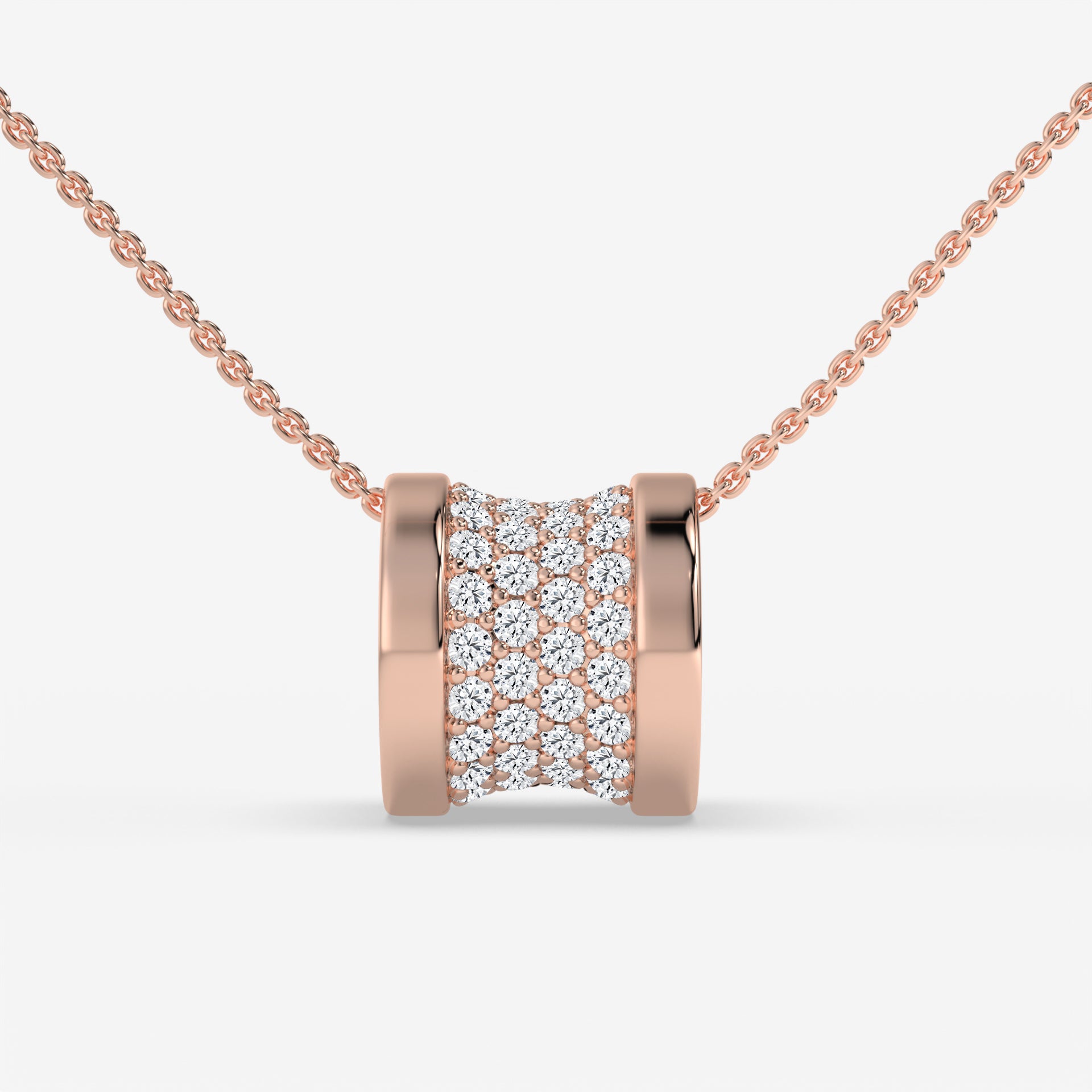 Yellow Gold Roll It Diamond Necklace