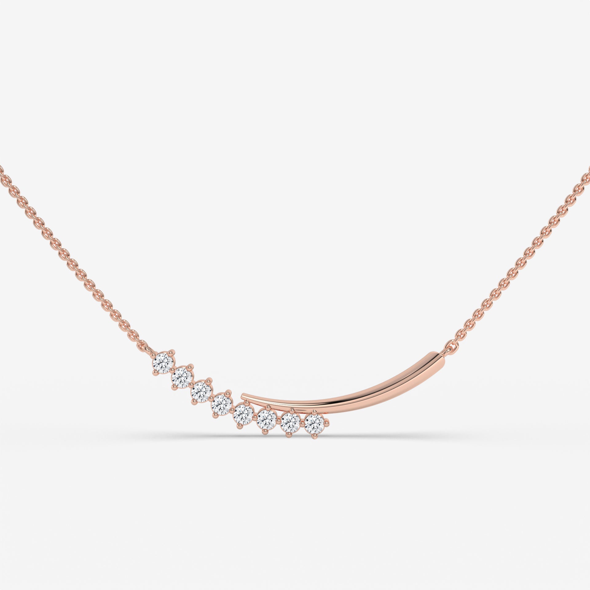 0.20 CT Windswept Diamond Yellow Gold Necklace