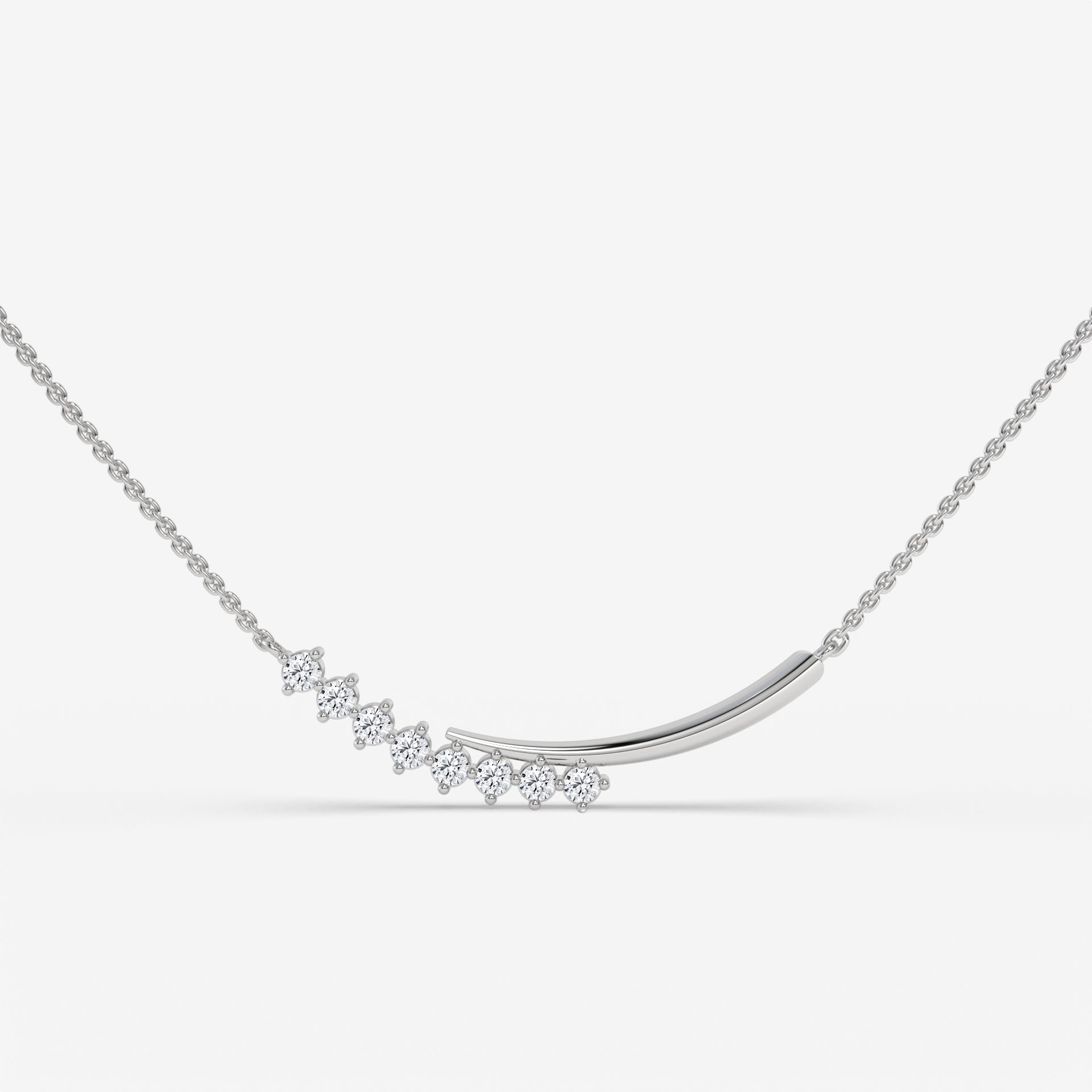 0.20 CT Windswept Diamond Rose Gold Necklace