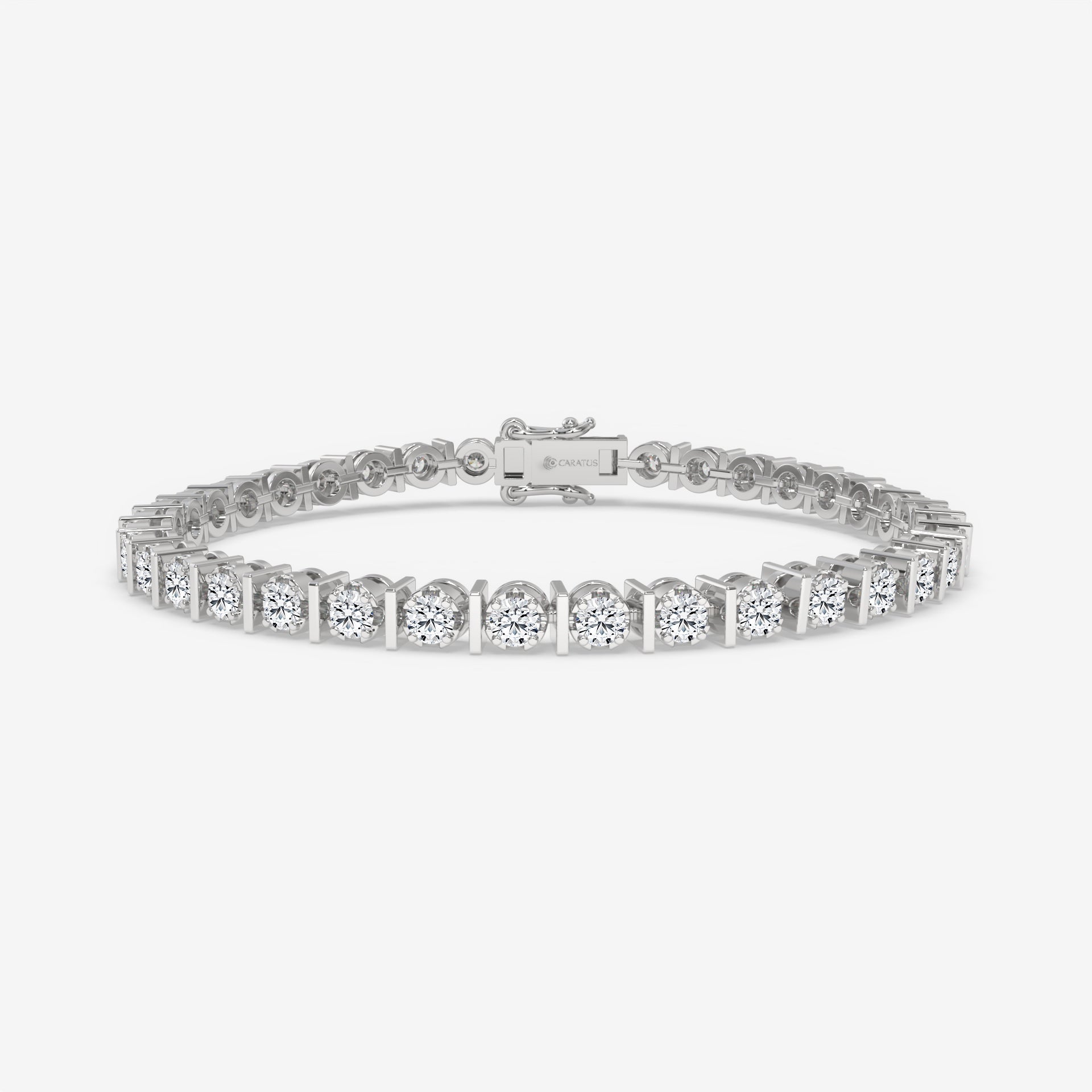 4.57 CT Yellow Gold Round Diamonds Tennis Bracelet