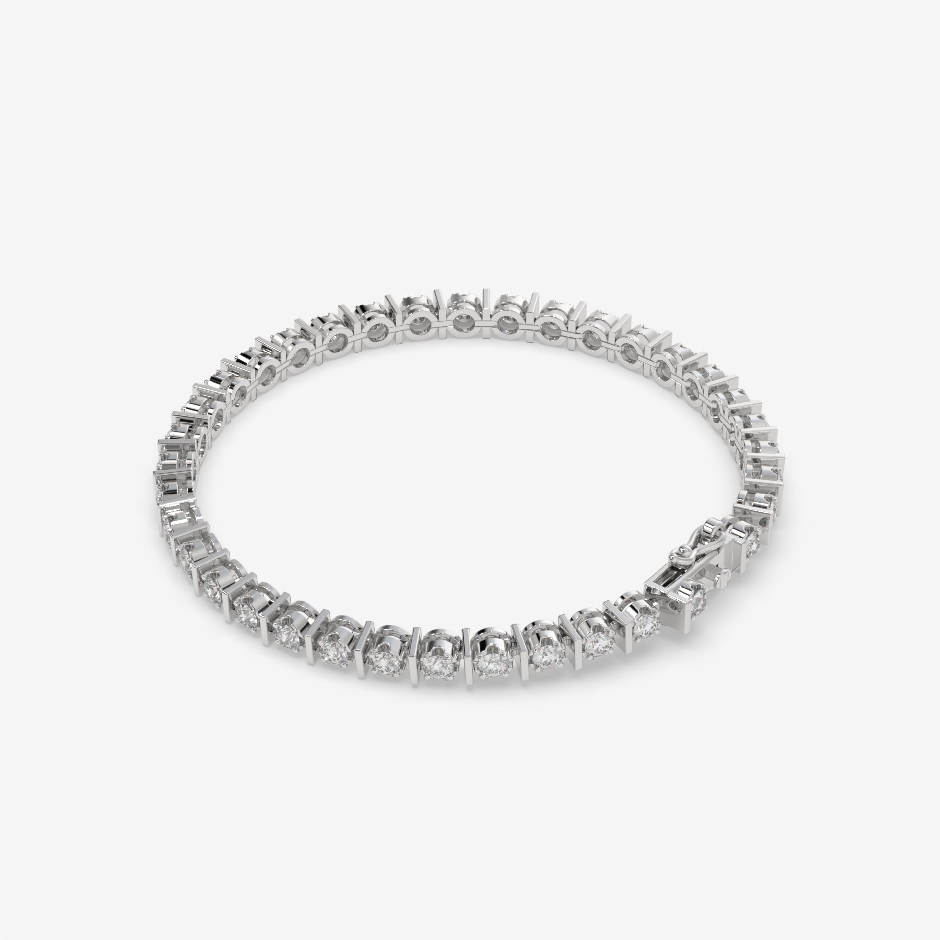 4.57 CT White Gold Round Diamonds Tennis Bracelet