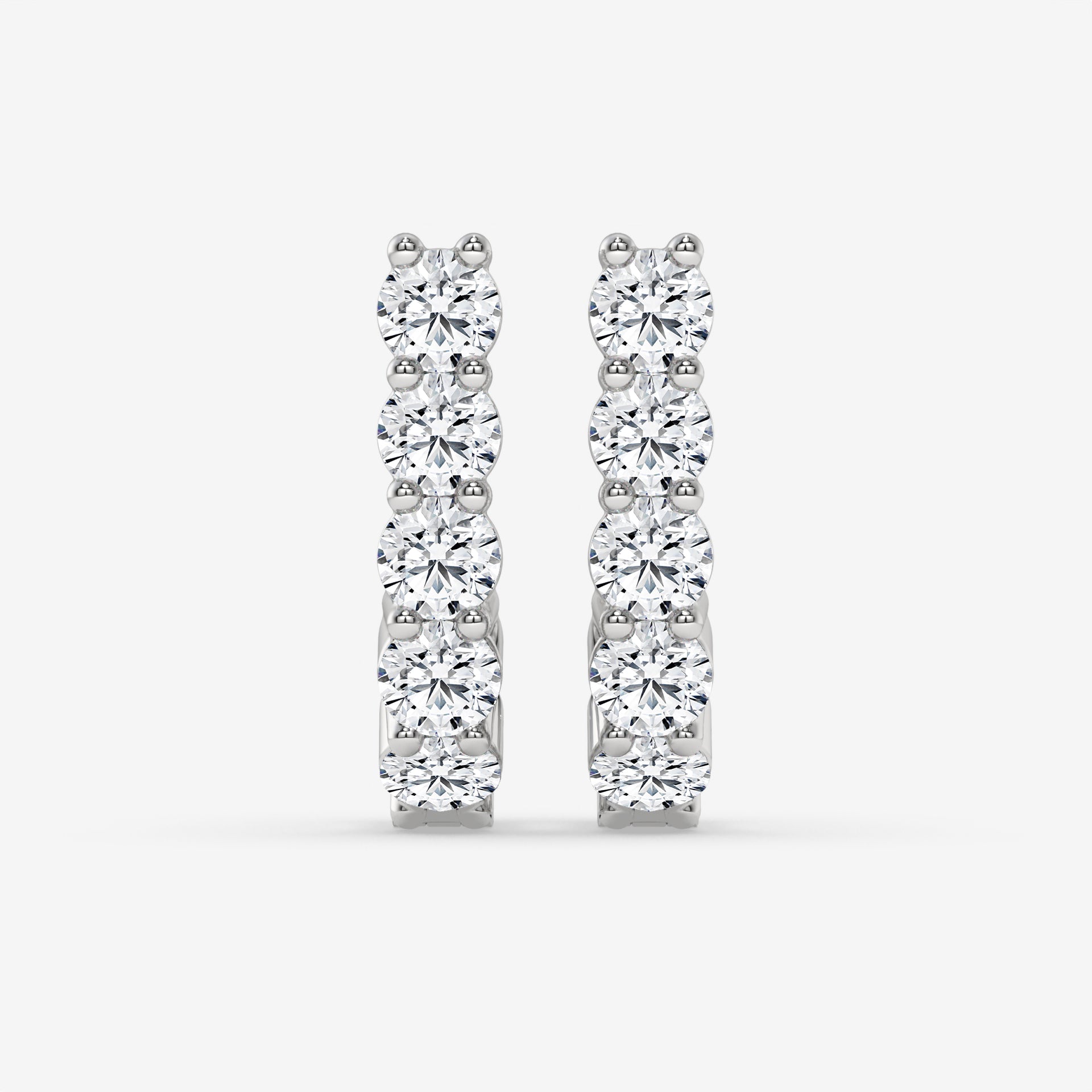 14K Yellow Gold Round Cut Diamond Bar Earrings