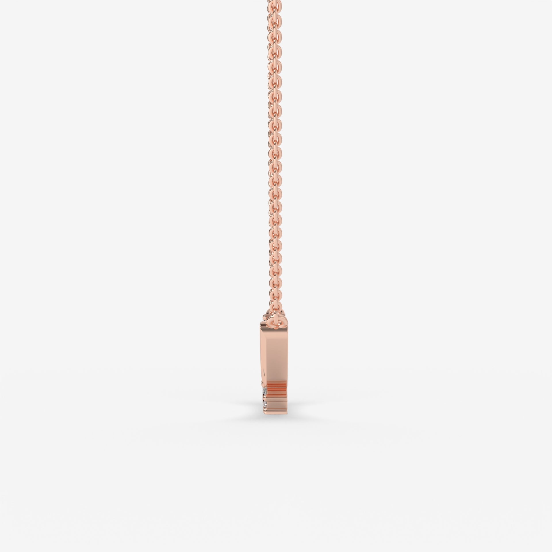 0.20 CT Windswept Diamond Rose Gold Necklace