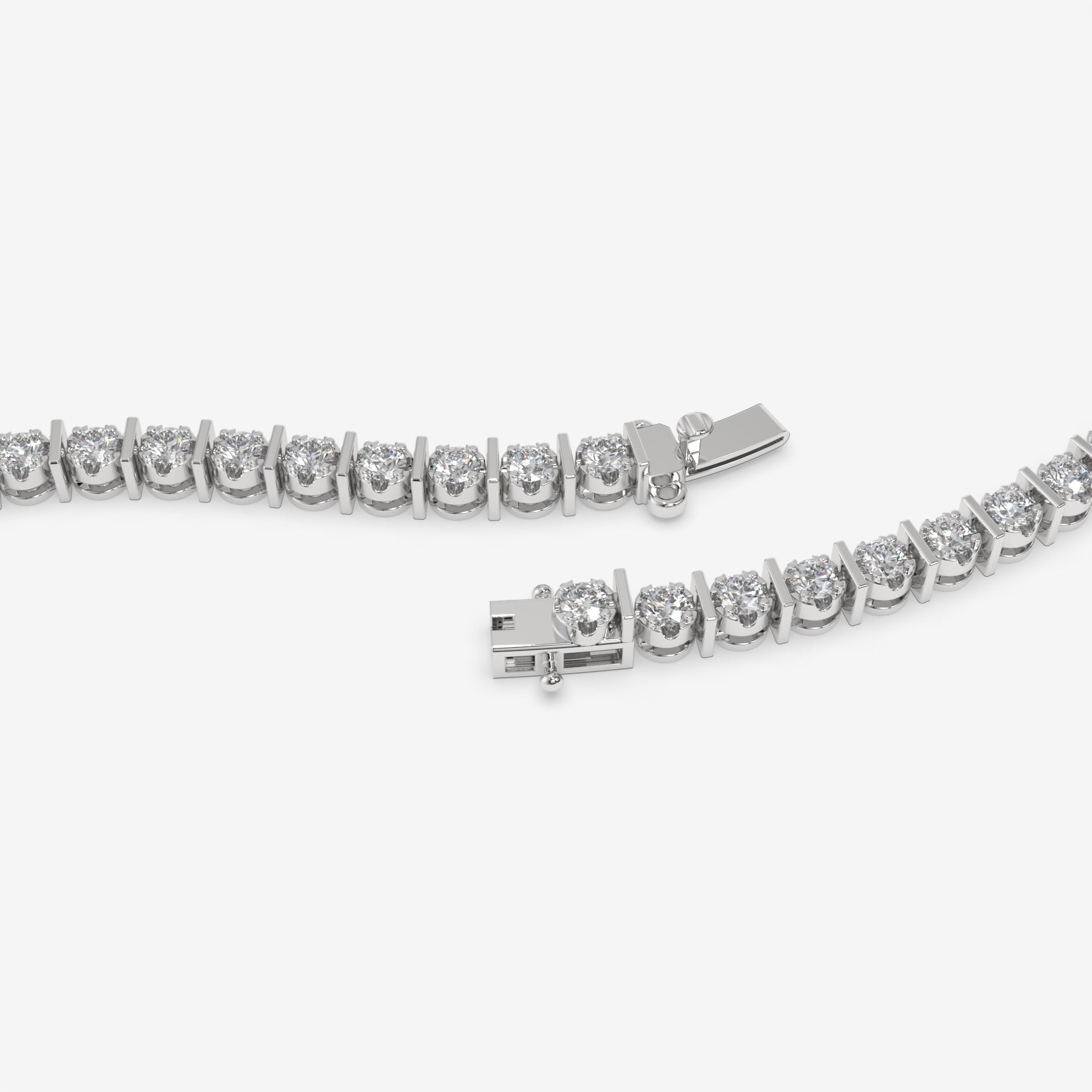 4.57 CT White Gold Round Diamonds Tennis Bracelet